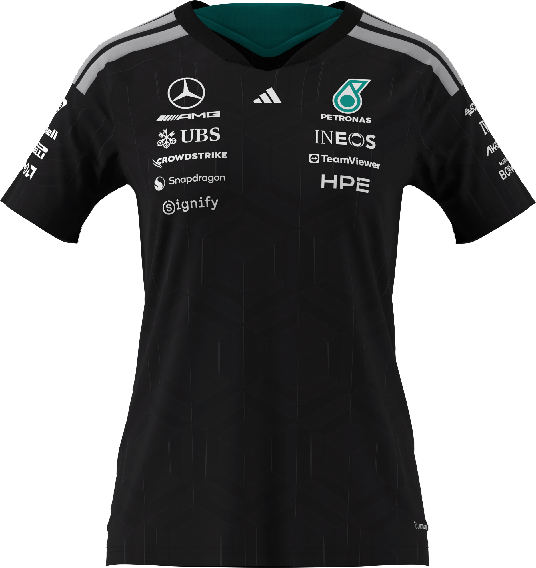 Dames-T-shirt, Bestuurder, Mercedes-AMG F1 - zwart, L