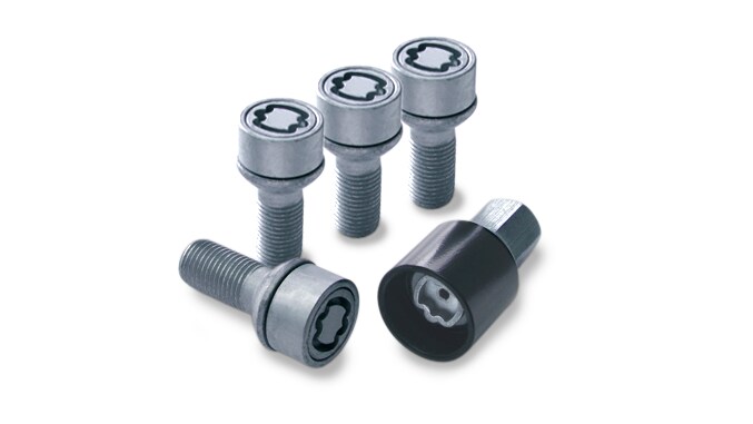 Velgslotset, M12 x 1,5 x 40 - zilverkleurig
