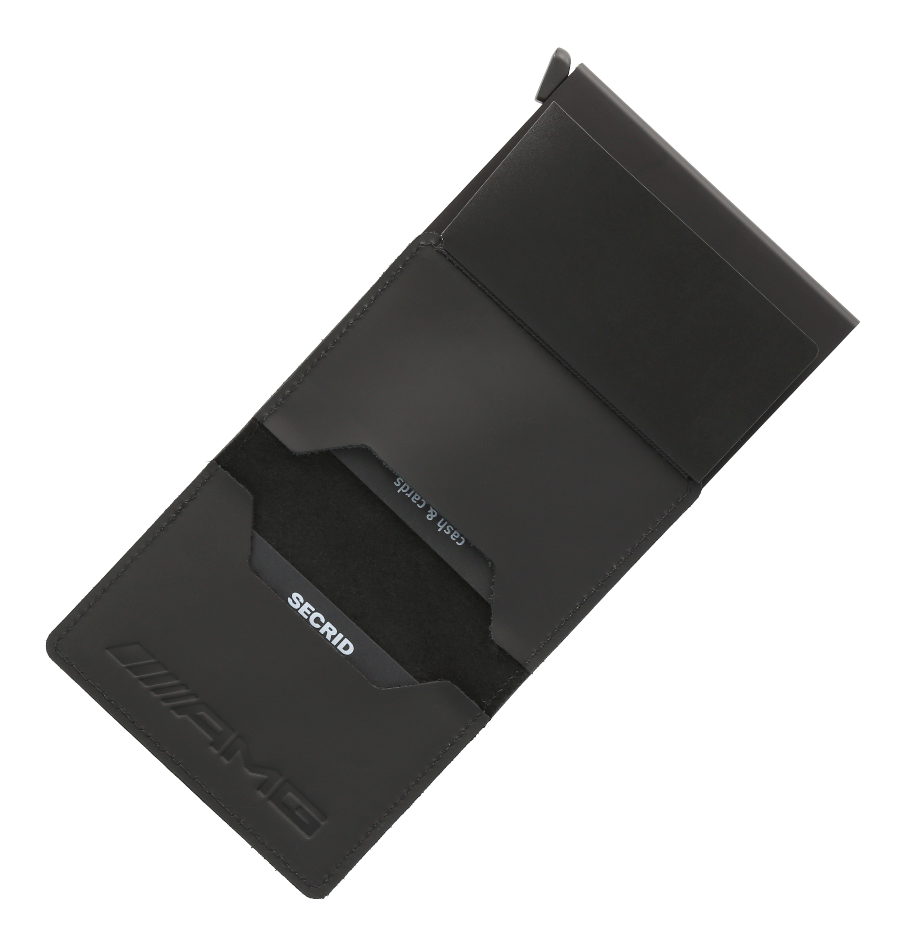 AMG-slimwallet - zwart, Rundleder