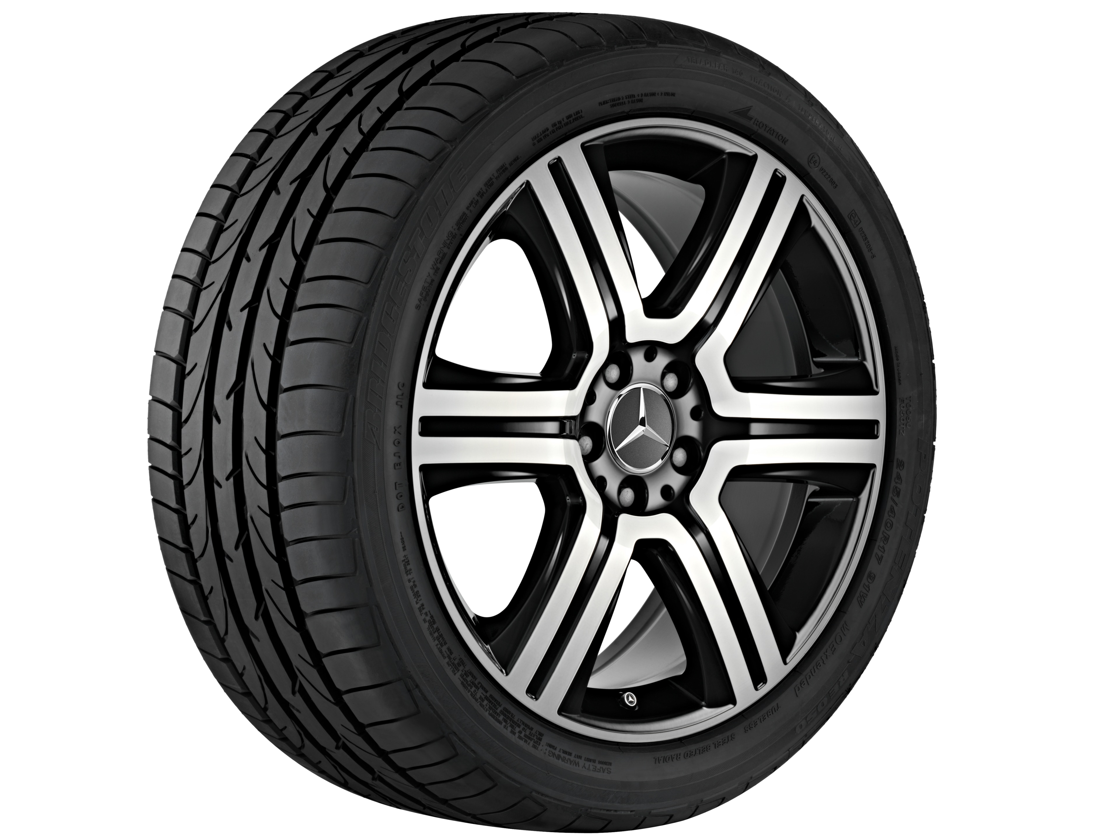 6-spaaks wiel, 48,3 cm (19 inch), glanzend gepolijst - 8 J x 19 ET 38, zwart, glanzend gepolijst