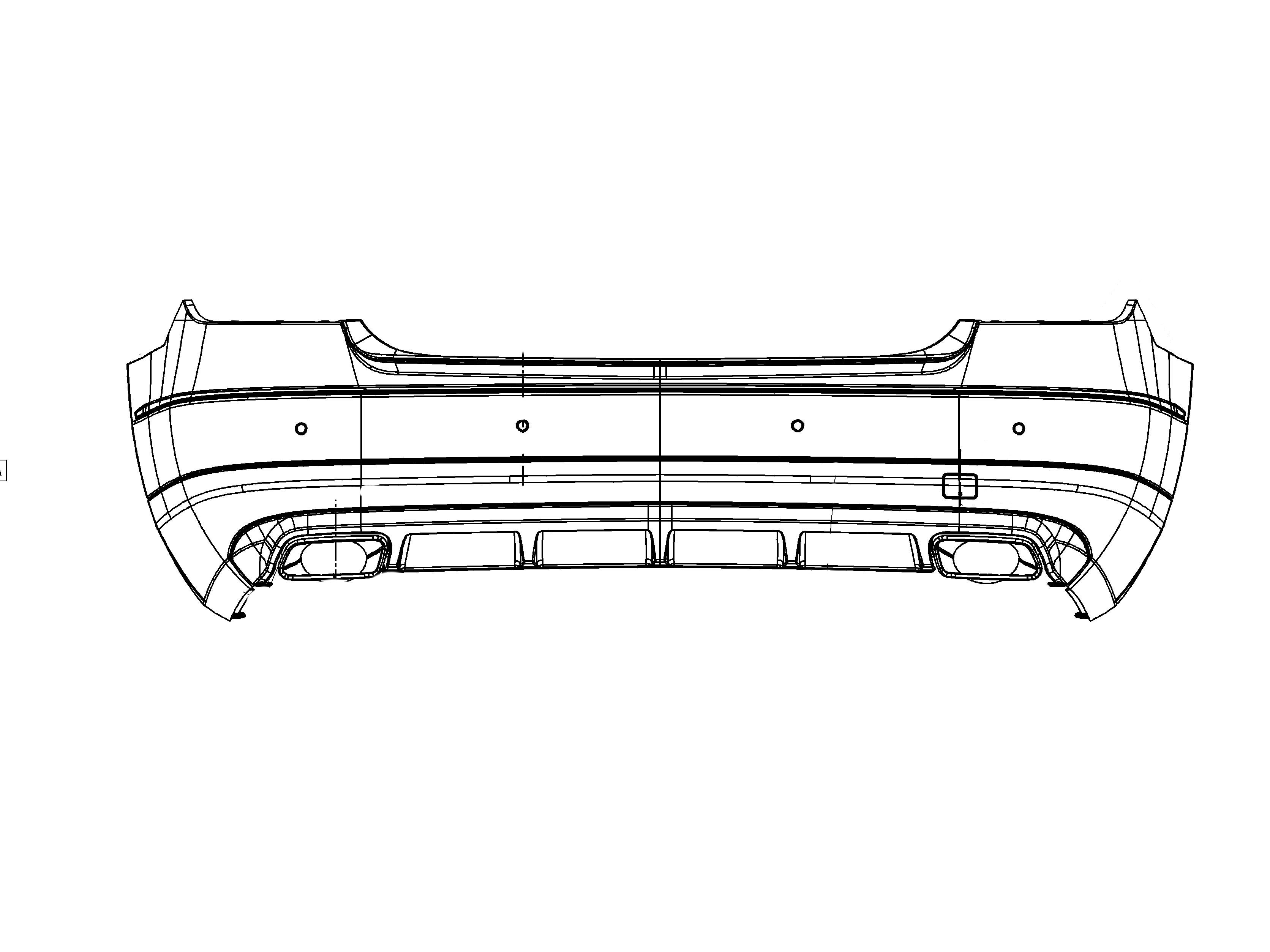 Bekleding bumper UT - kunststof, zwart