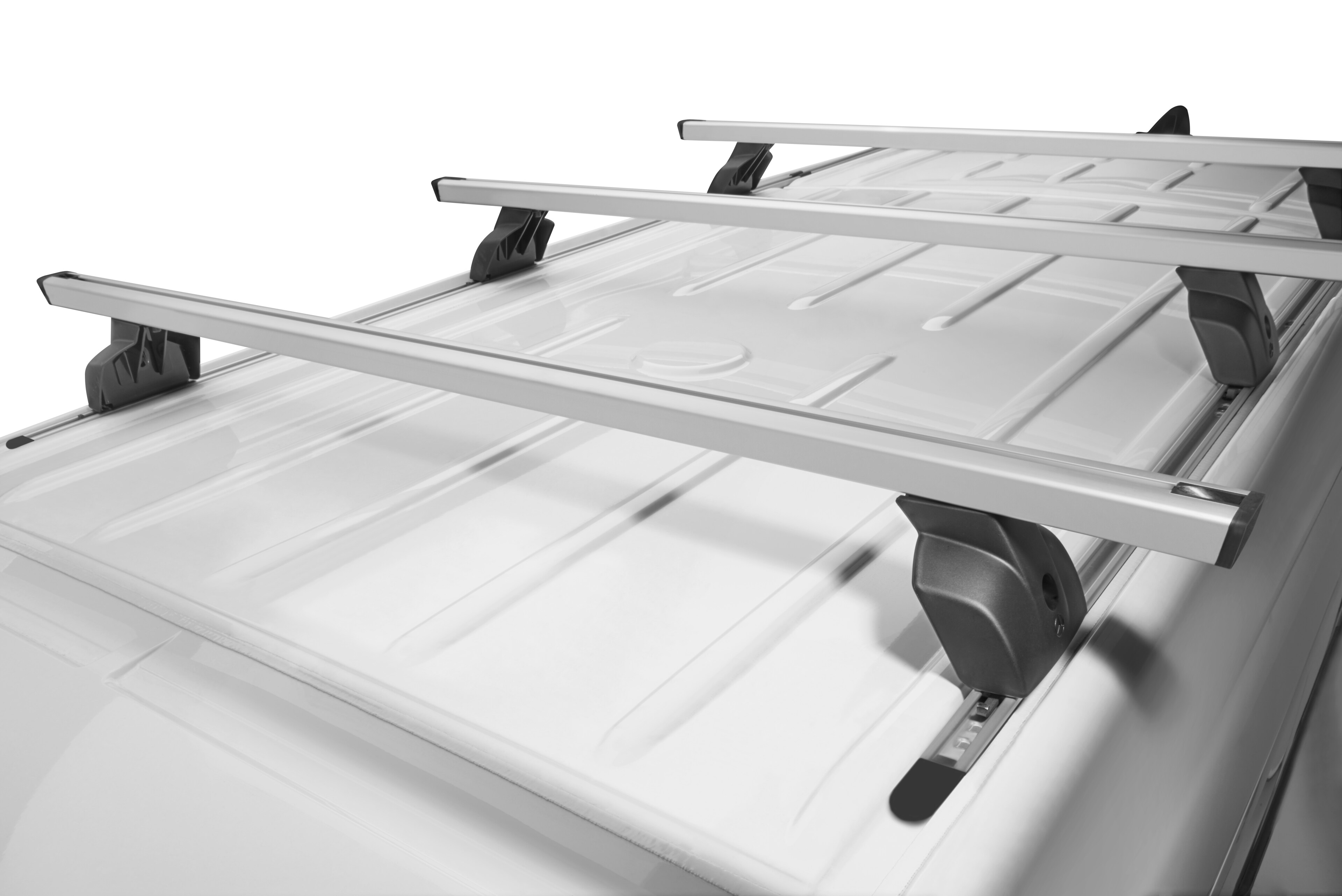 Dakbasisdrager, drie dwarssteunen - aluminium / Staal, zilverkleurig / zwart