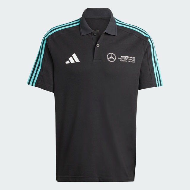 Poloshirt heren, Mercedes-AMG F1 - zwart, M