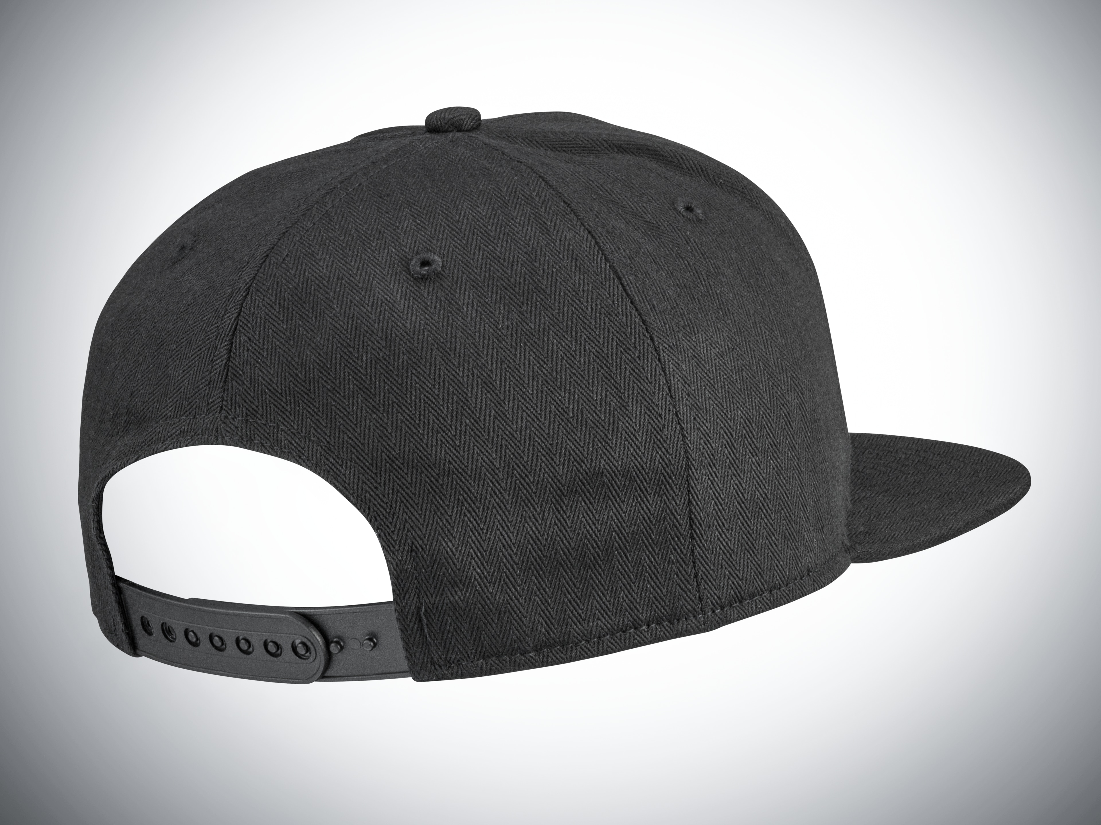 Flatbrim baseballcap - zwart, Katoen (biologisch)