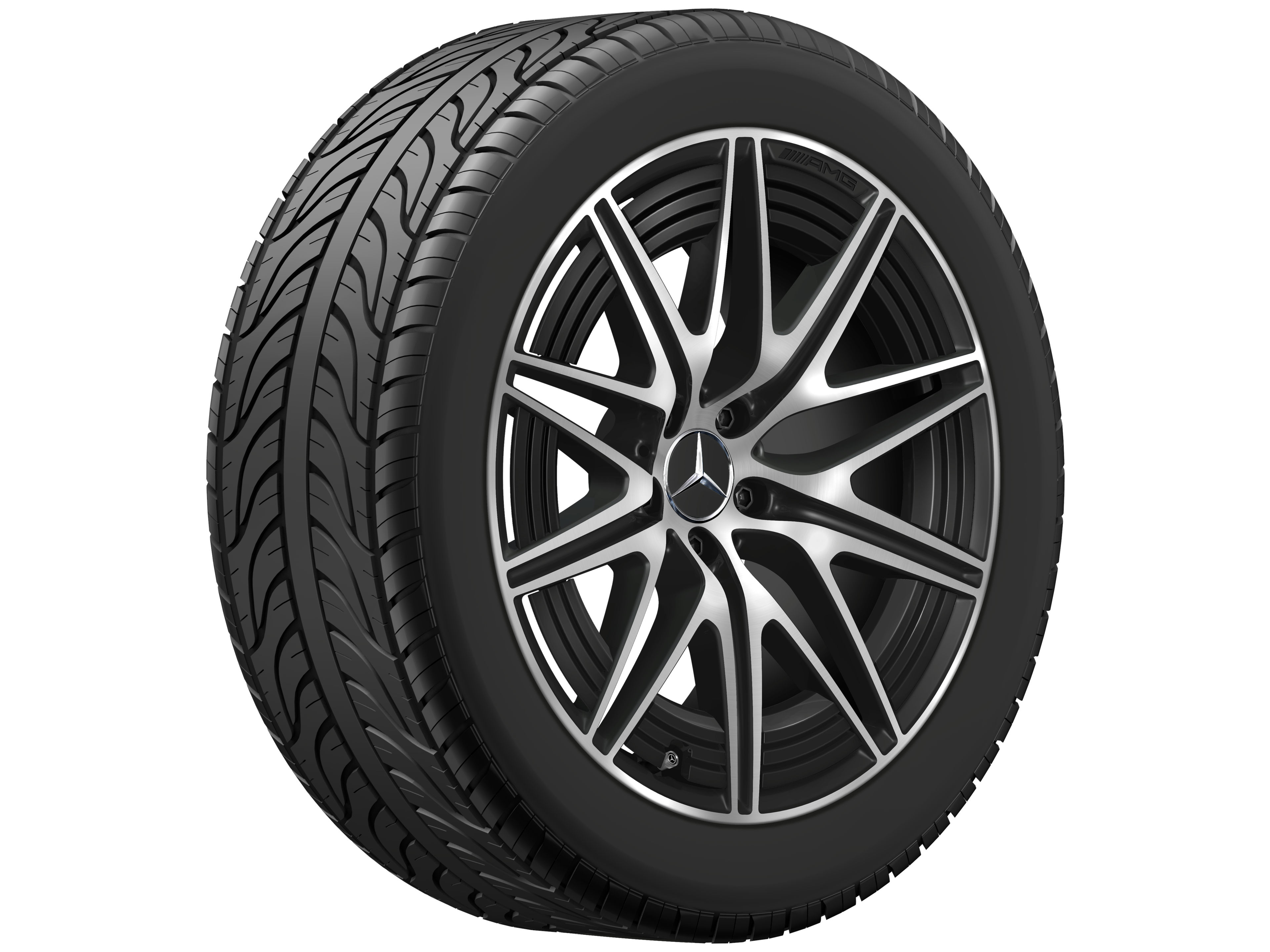 Tienspaaks AMG-wiel, 50,8 cm (20 inch) - 9,5 J x 20 ET 32,1, Matzwart, glanzend gepolijst