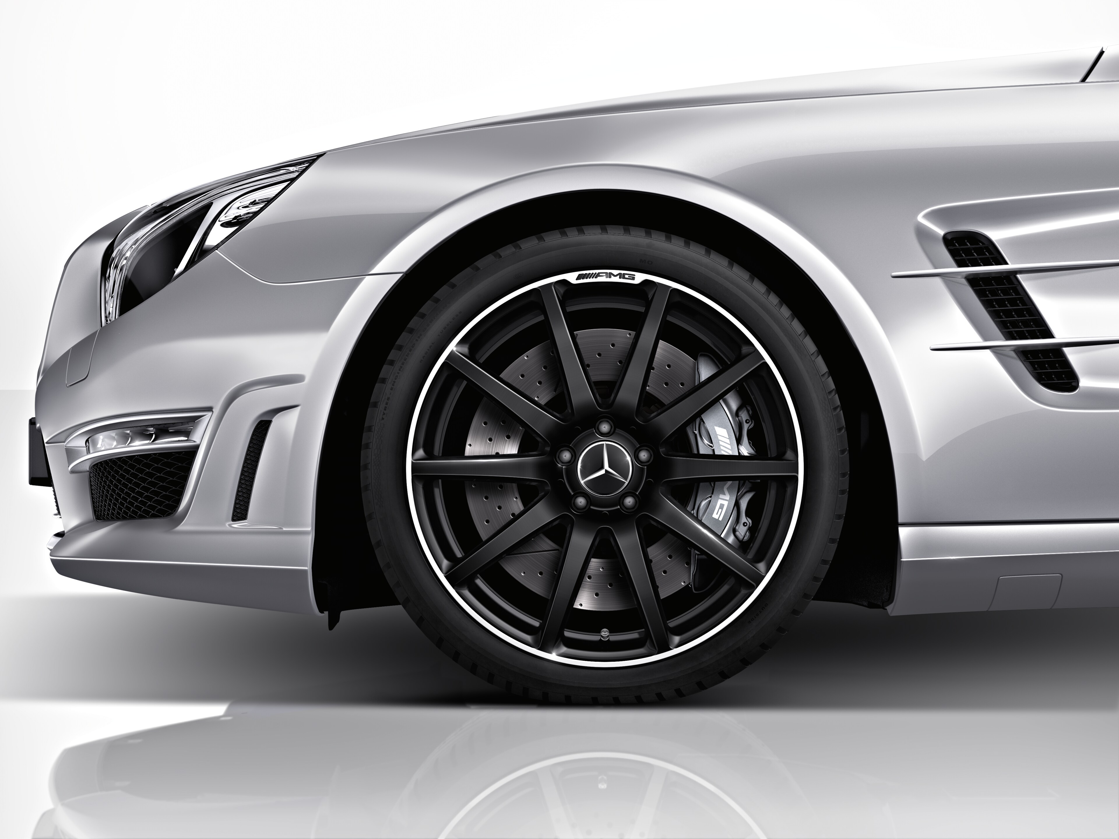 Tienspaaks gesmede AMG-velg, 48,3 cm (19 inch), Velgrand glanzend - 9 J x 19 ET 27, Matzwart