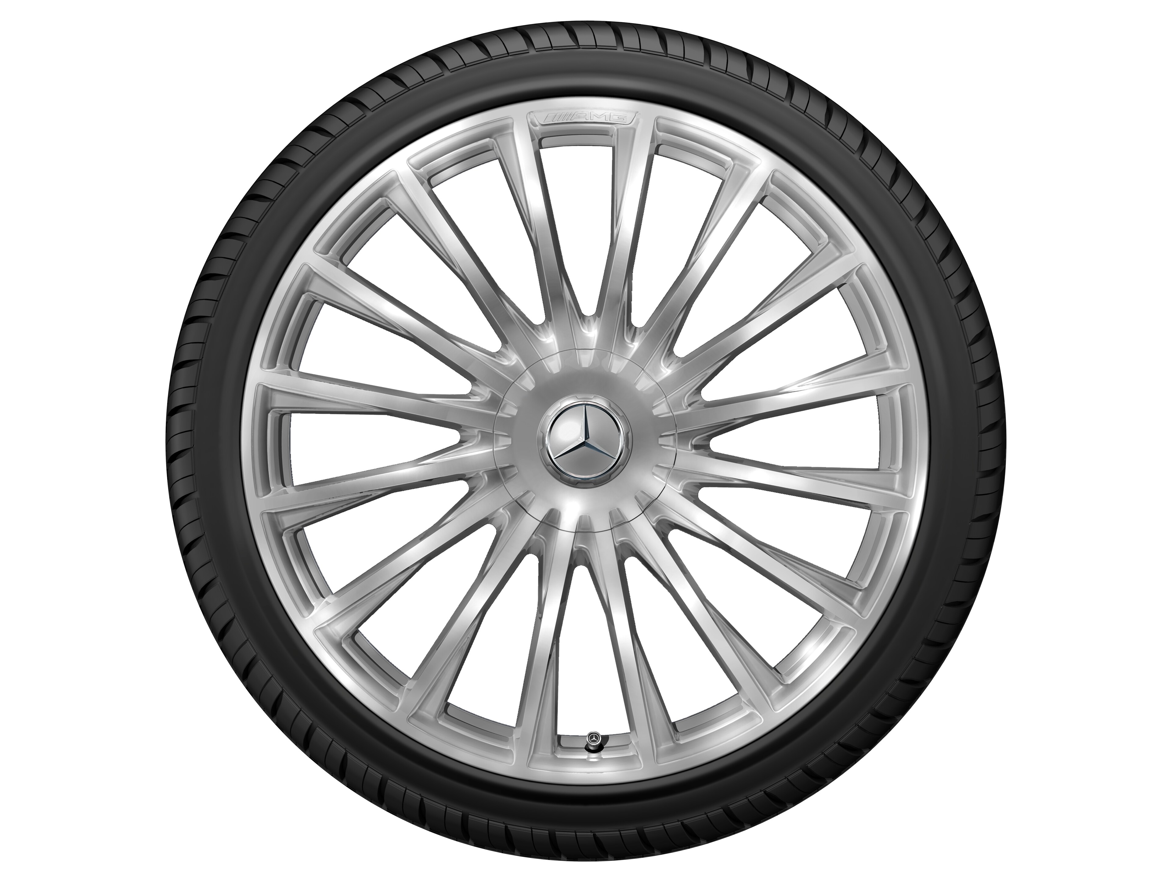 Multispaaks gesmede AMG-velg, 53,3 cm (21 inch) - 10,5 J x 21 ET 50, zilverkleurig, hoogglanzend gepolijst