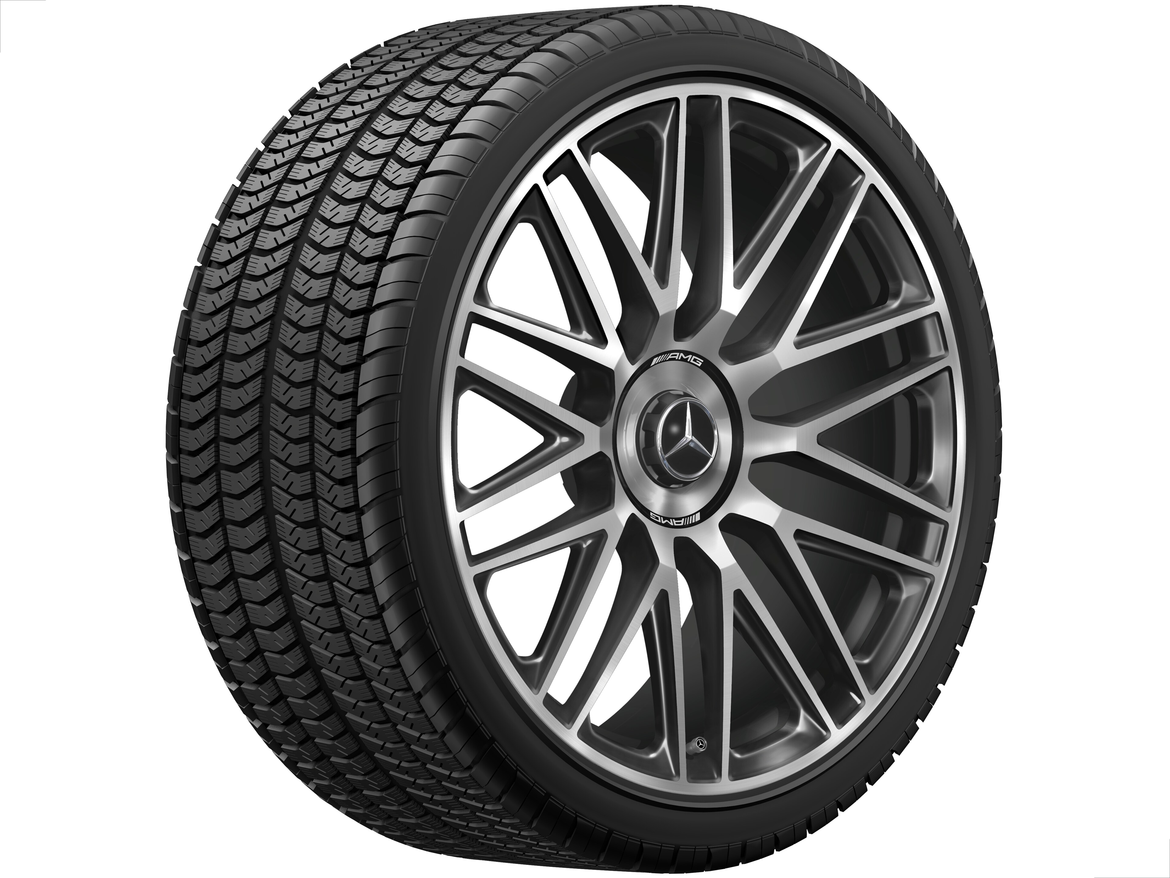 Tienspaaks gesmede AMG-velg, 53,3 cm (21 inch) - 9,5 J x 21 ET 33, zwart / dark platin gloss
