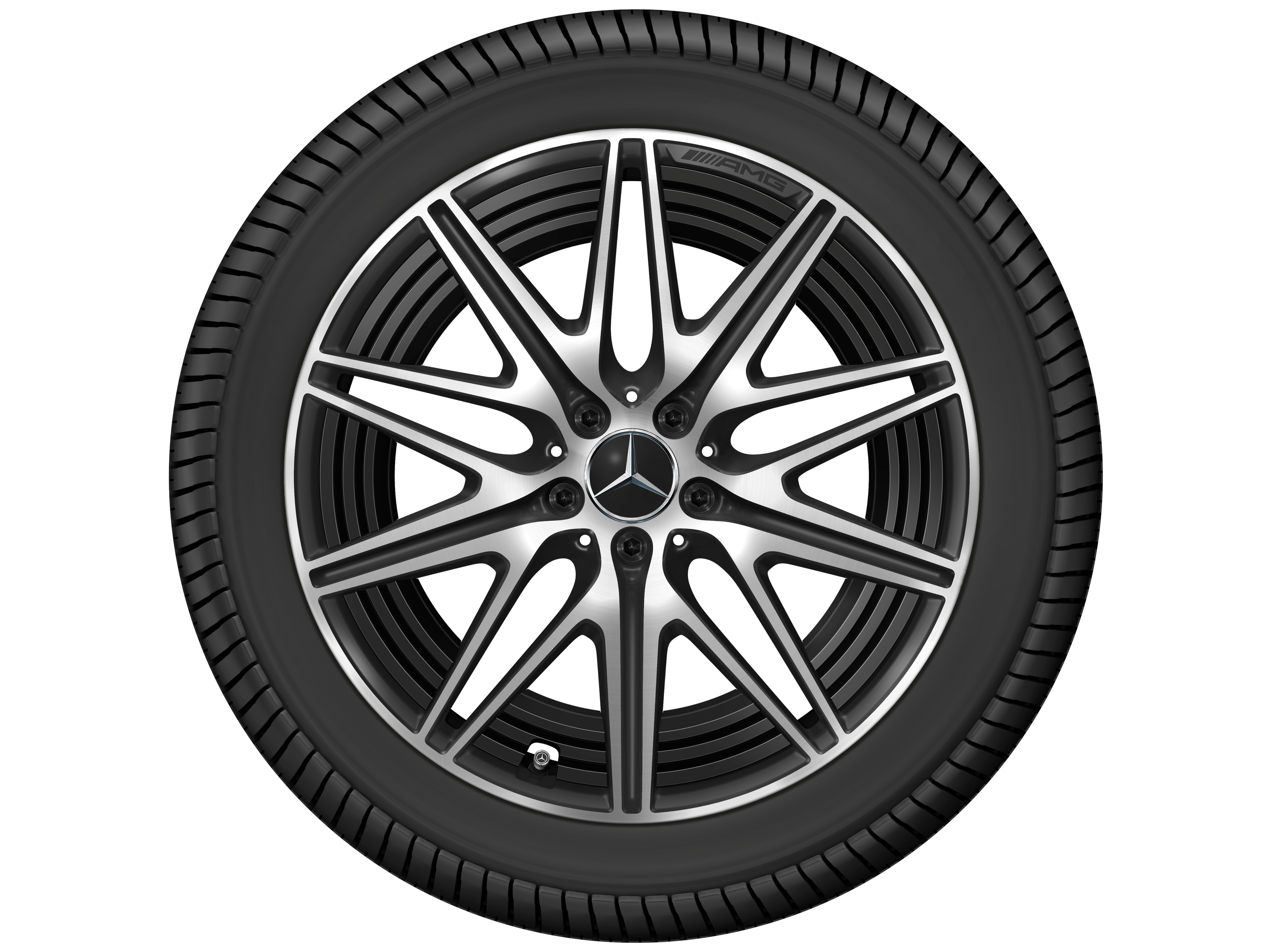 Tienspaaks AMG-wiel, 50,8 cm (20 inch) - 9,5 J x 20 ET 32,1, Matzwart, glanzend gepolijst