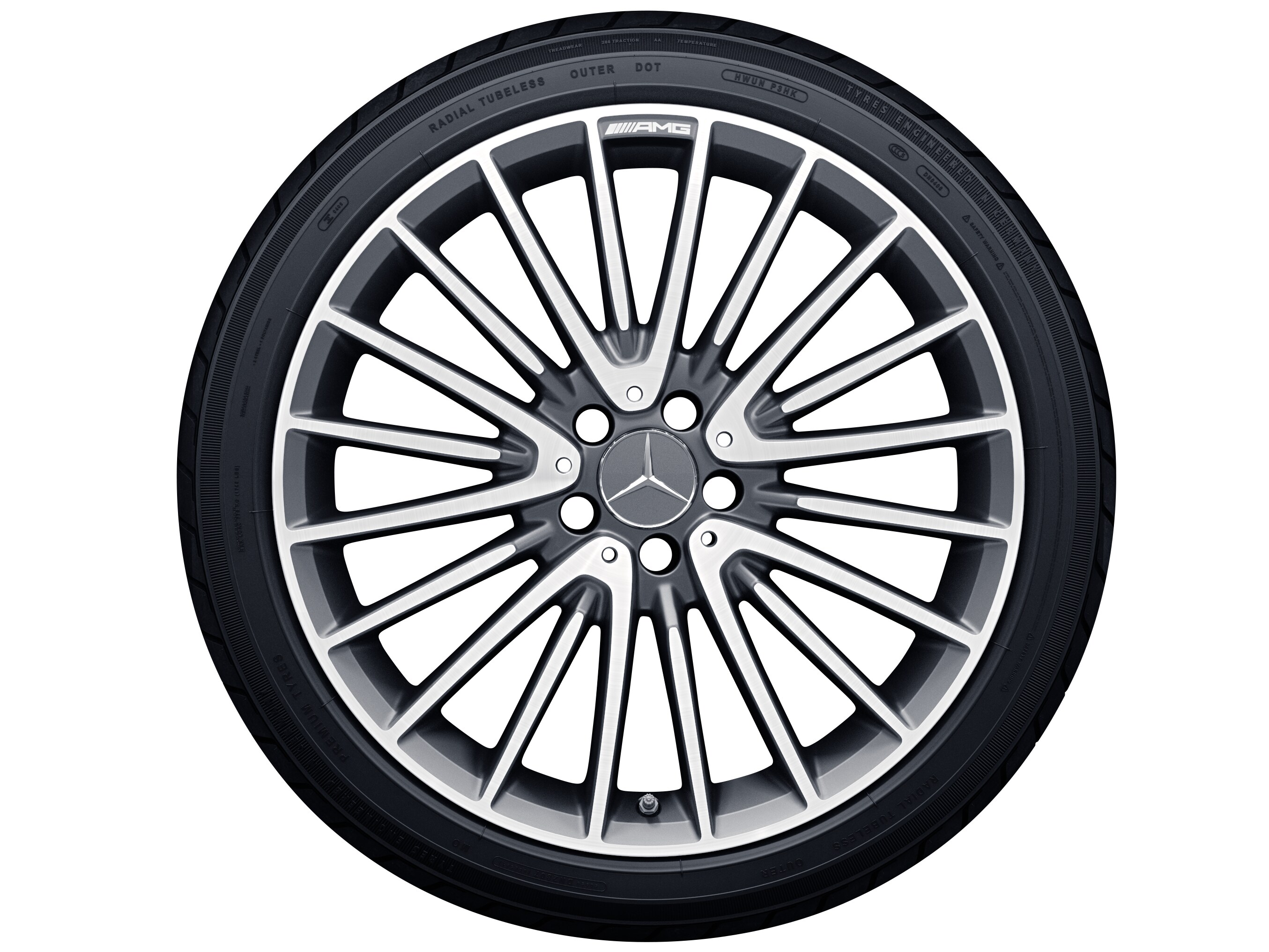 Multispaaks AMG-wiel, 50,8 cm (20 inch) - 8 J x 20 ET 43,5, titaniumgrijs, glanzend gepolijst