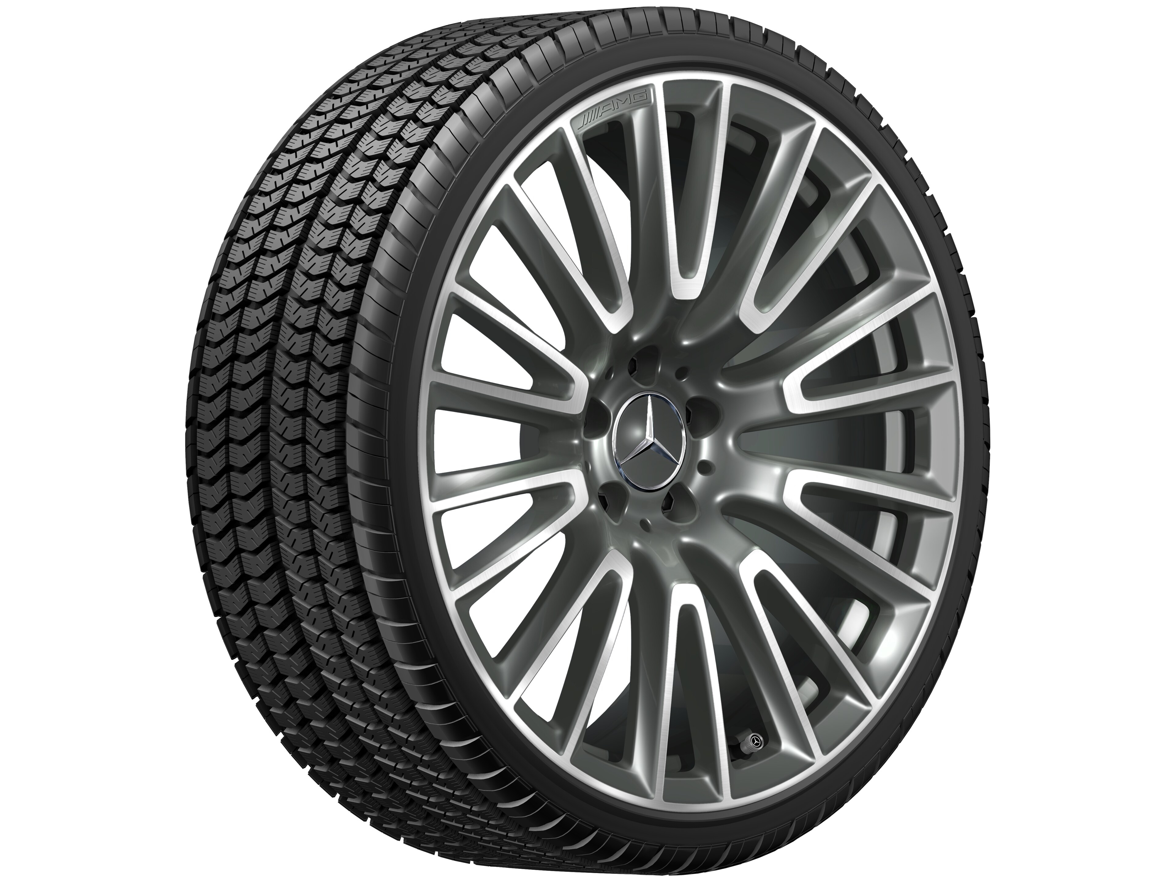 Lichtmetalen AMG-velg, in tien-dubbelspaaks design, 50,8 cm (20 inch) - 10,5 J x 20 ET 43, himalayagrijs, glanzend gepolijst