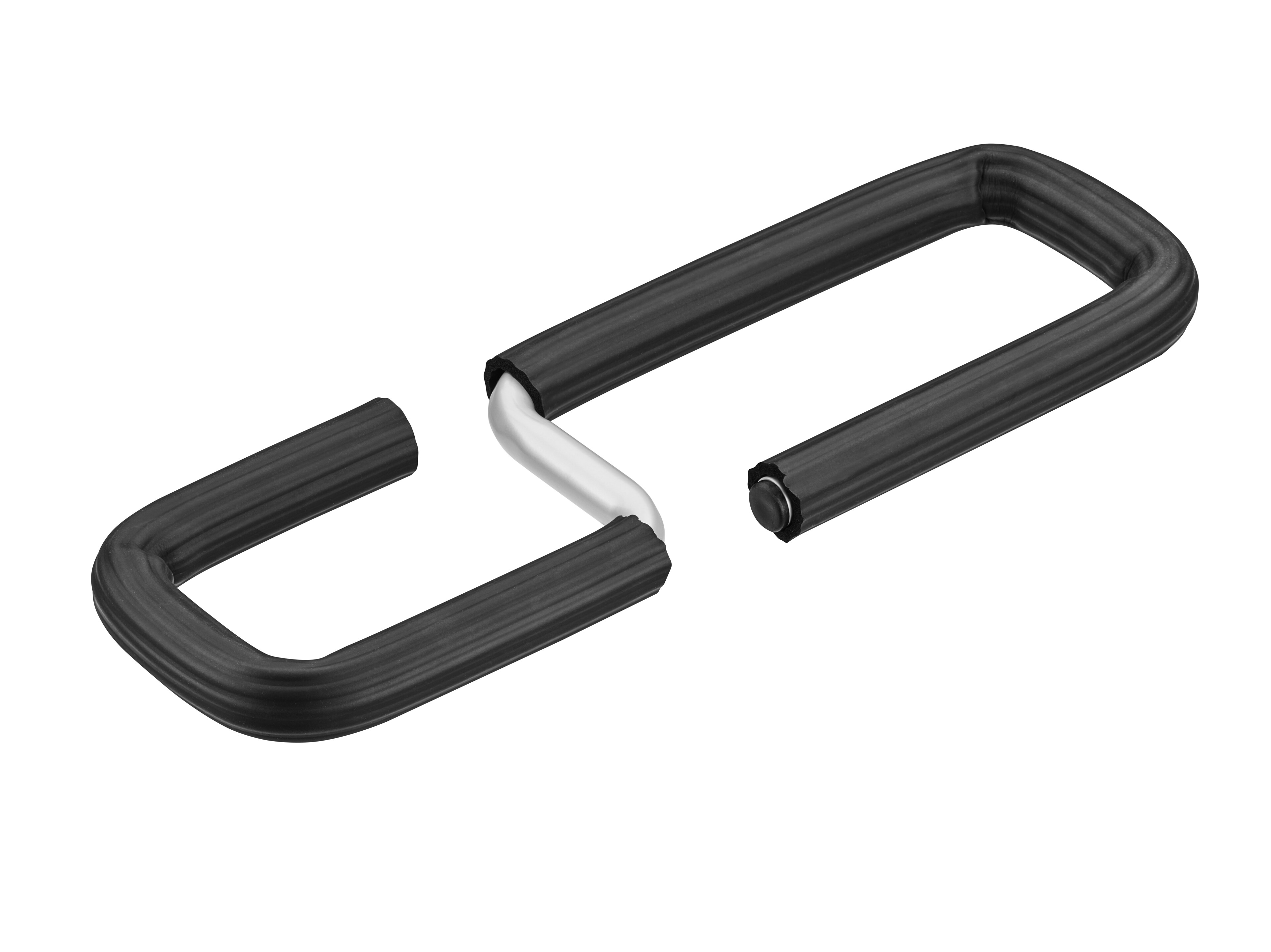 Ladderhouder, Adapter - Staal / rubber, zwart / zilverkleurig