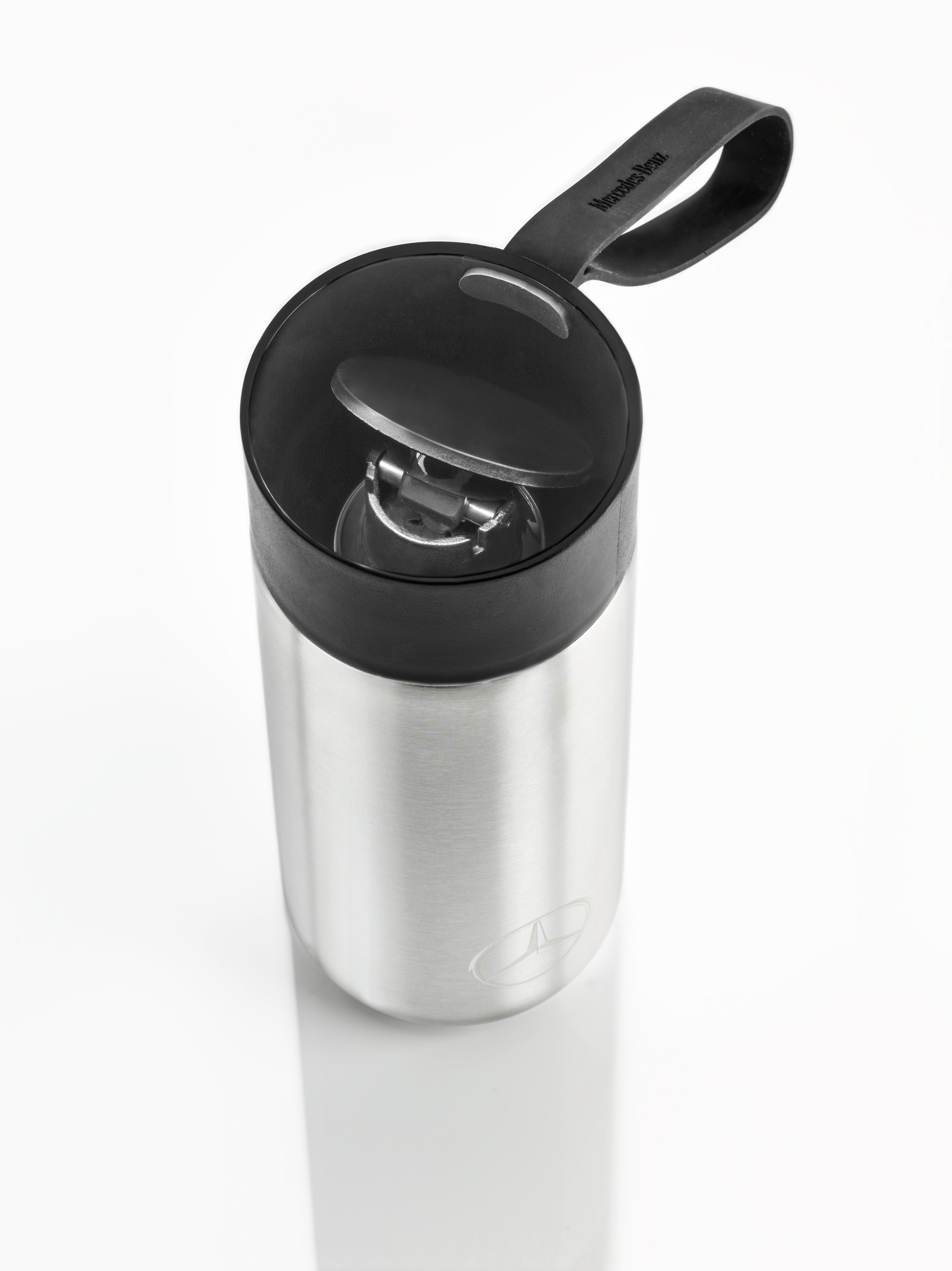 To Go Cup - silberfarben / schwarz, Edelstahl, eva solo, 500 ml
