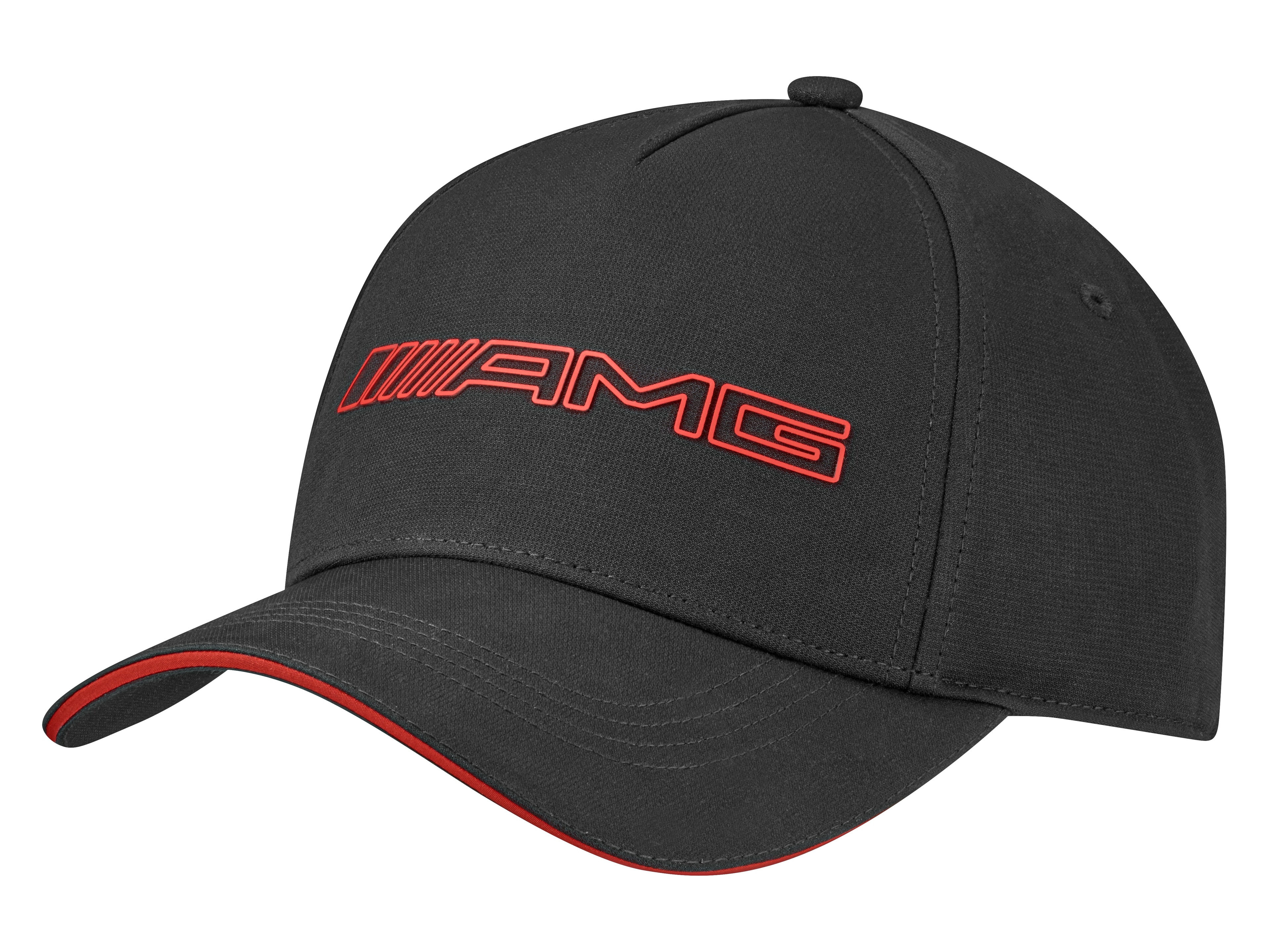 AMG-baseballcap - zwart / rood, Polyester (gerecycled)