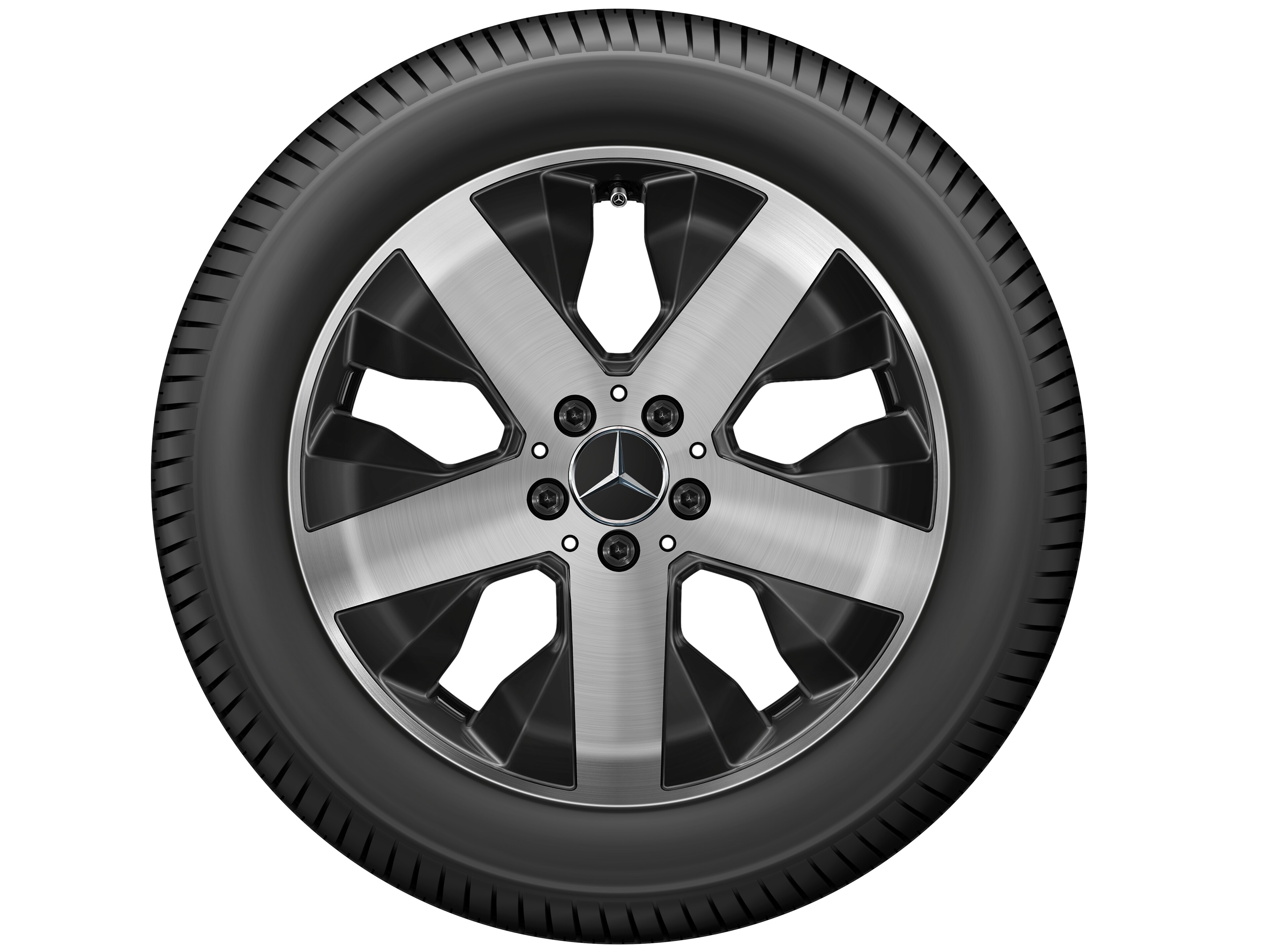 5-spaaks wiel, 45,7 cm (18 inch) - 7,5 J x 18 ET 53, zwart, glanzend gepolijst
