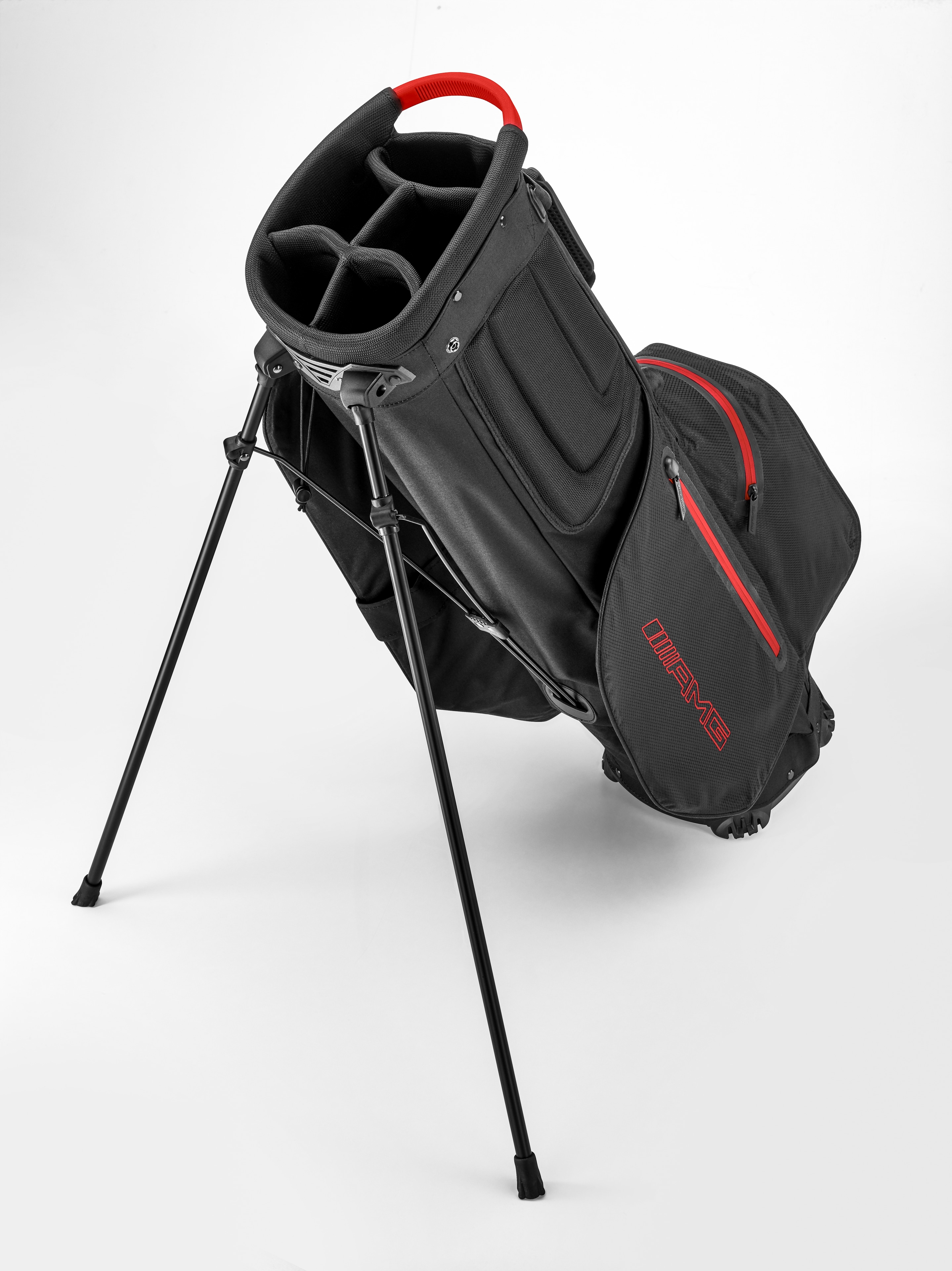 AMG-golfstandbag - zwart / rood, polyamide