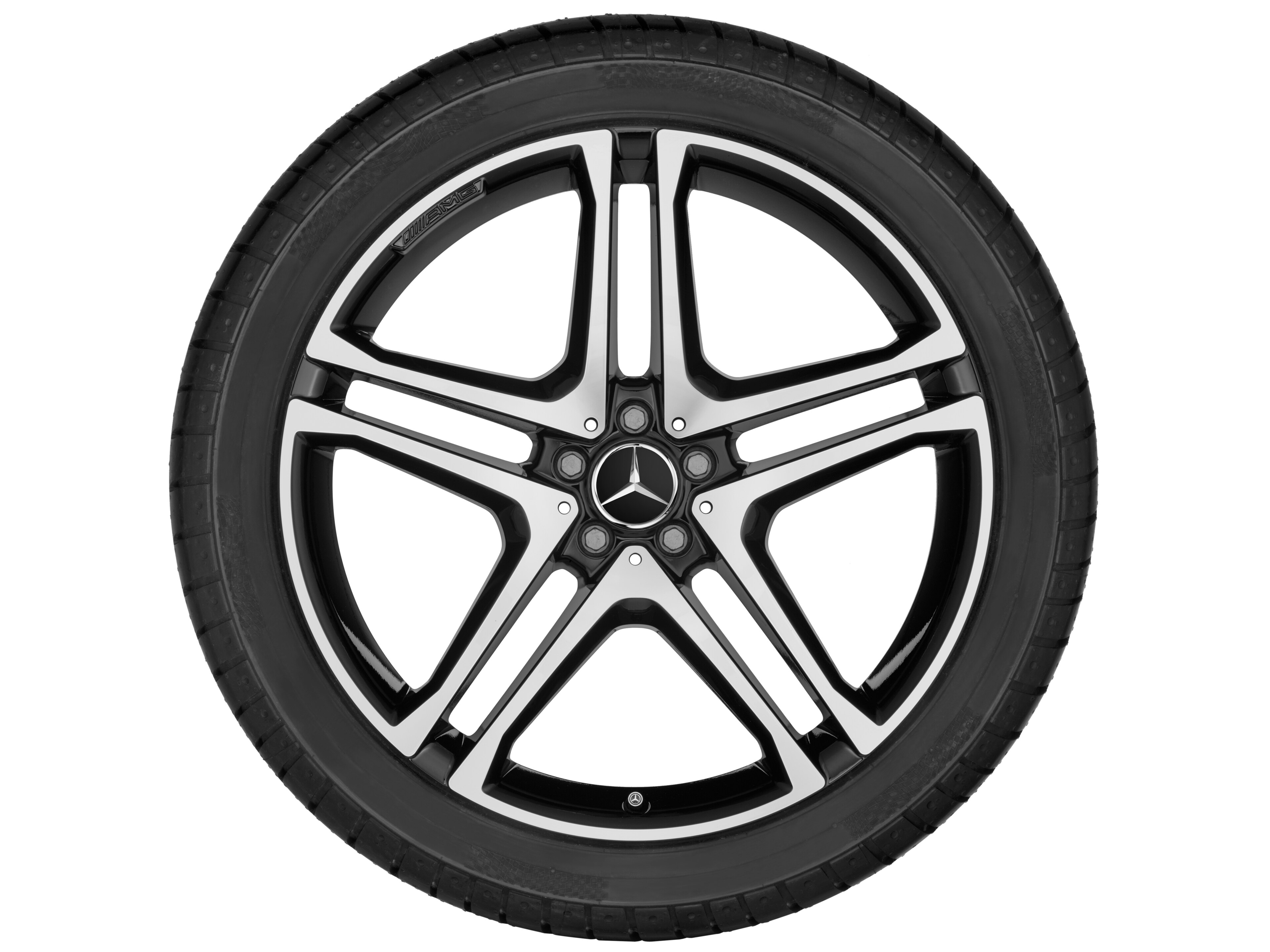 Vijf-dubbelspaaks AMG-wiel, 55,9 cm (22 inch) - 10 J x 22 ET 56, zwart, glanzend gepolijst