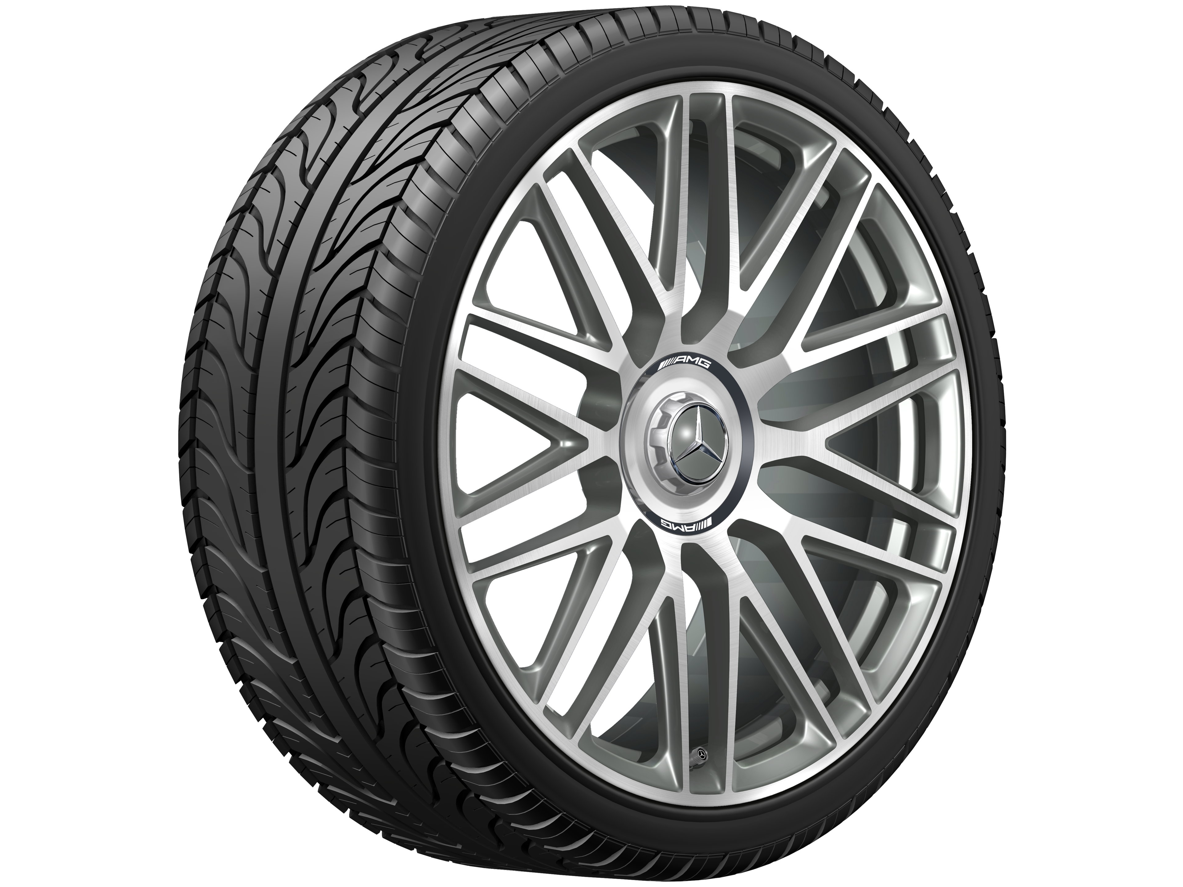 Tien-dubbelspaaks gesmede AMG-velg, 53,3 cm (21 inch) - 10,5 J x 21 ET 42, titaniumgrijs, glanzend gepolijst