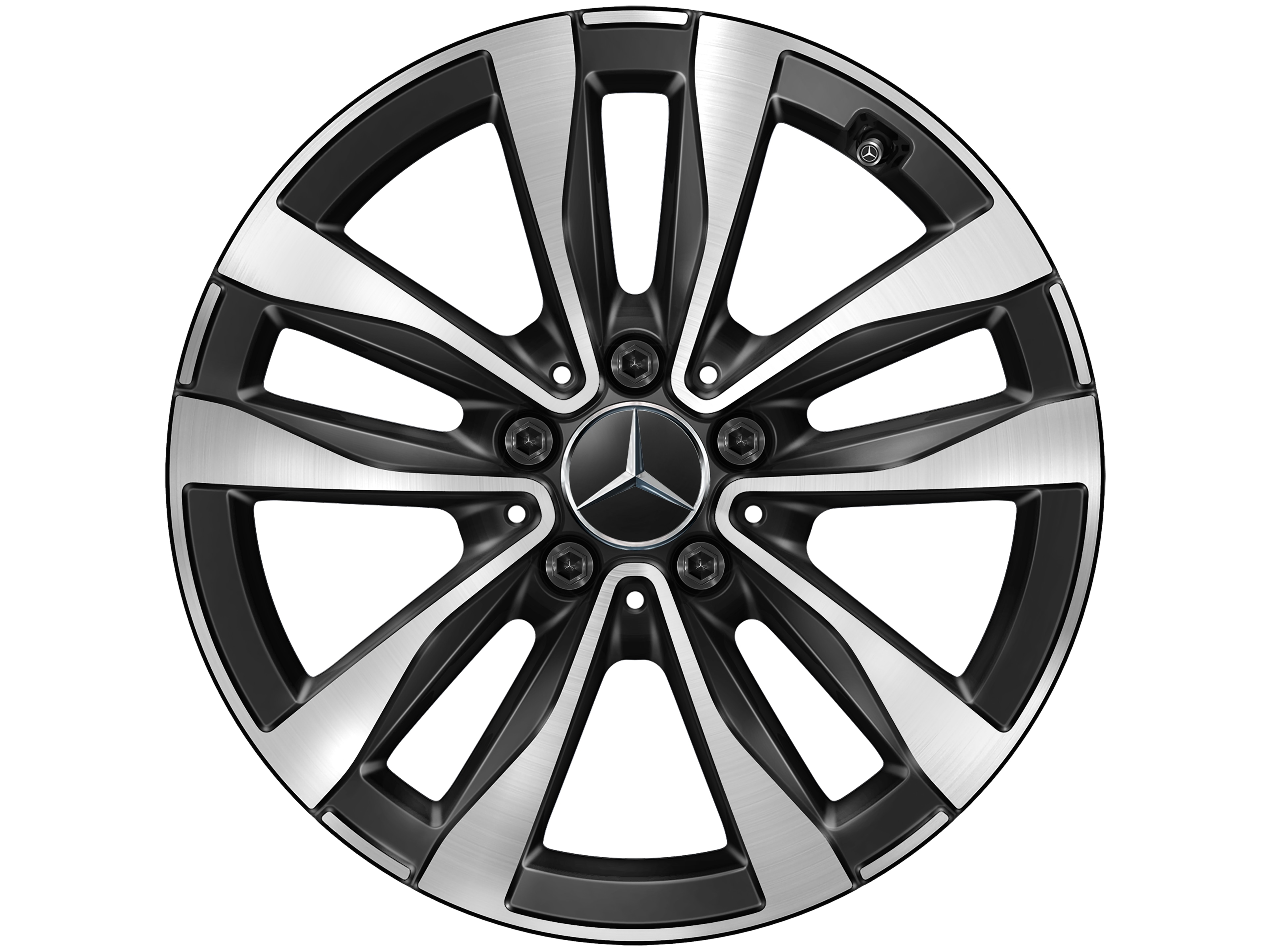 Vijf-dubbelspaaks wiel, Aero, 43,2 cm (17 inch), glanzend gepolijst - 8 J x 17 ET 49,5, zwart, glanzend gepolijst