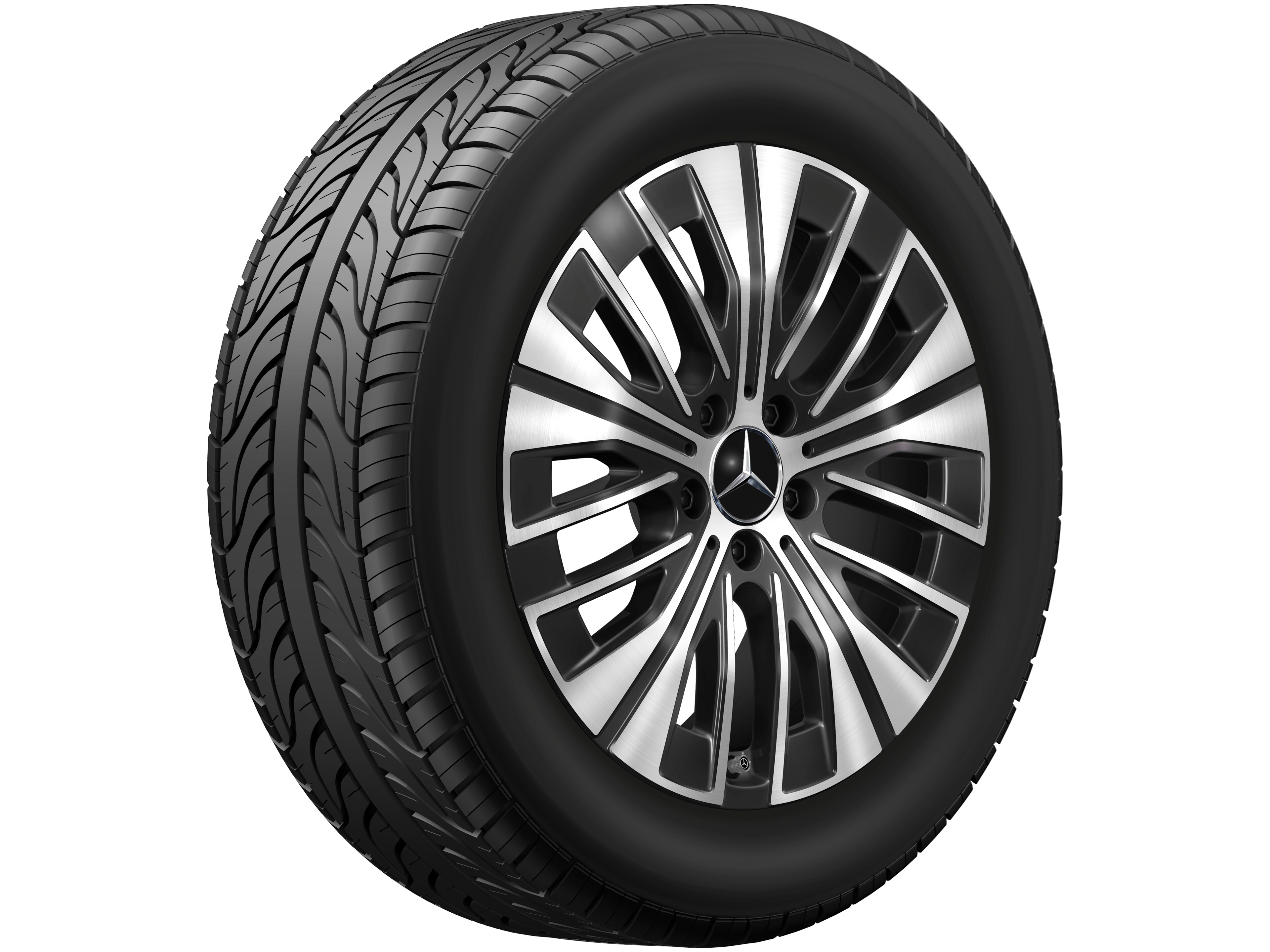 Vijf-driespaaks wiel, 45,7 cm (18 inch) - 7,5 J x 18 ET 53,5, zwart, glanzend gepolijst