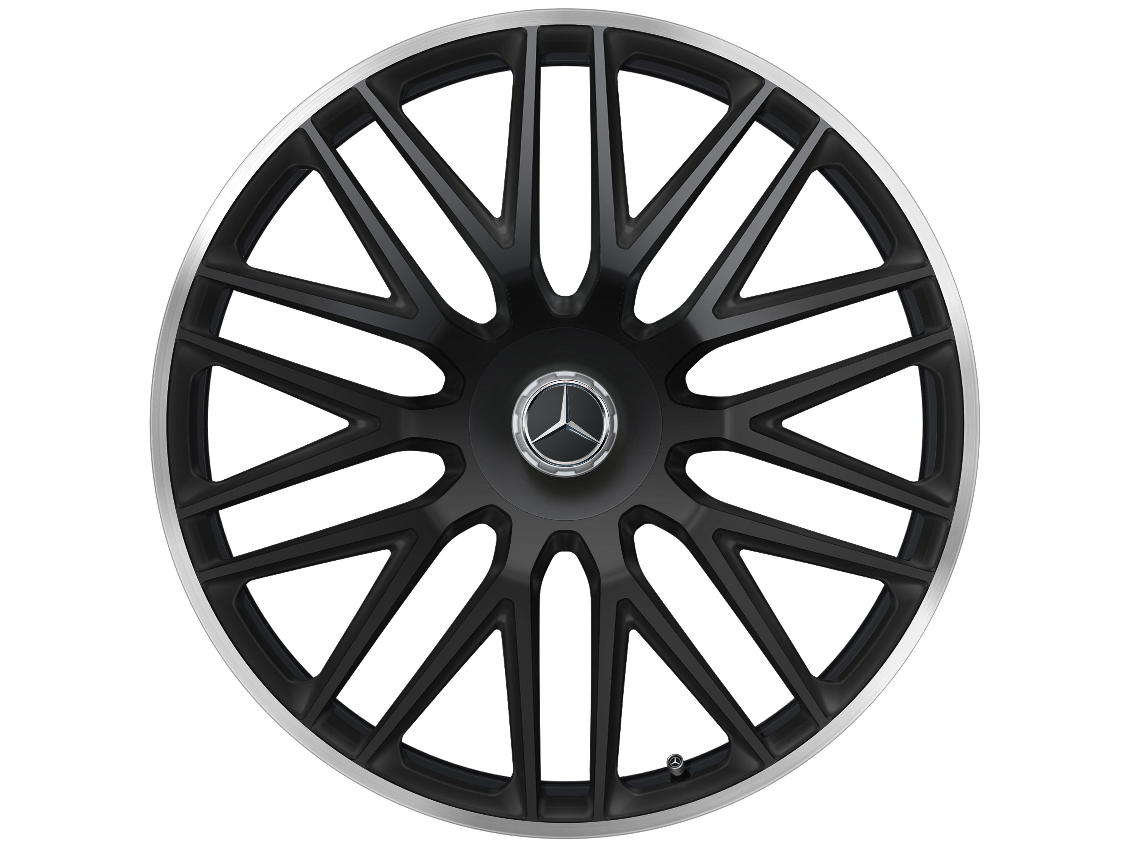 Multispaaks gesmede AMG-velg, 58,4 cm (23 inch), Velgrand glanzend - 11,5 J x 23 ET 47, Matzwart, wielrand glanzend