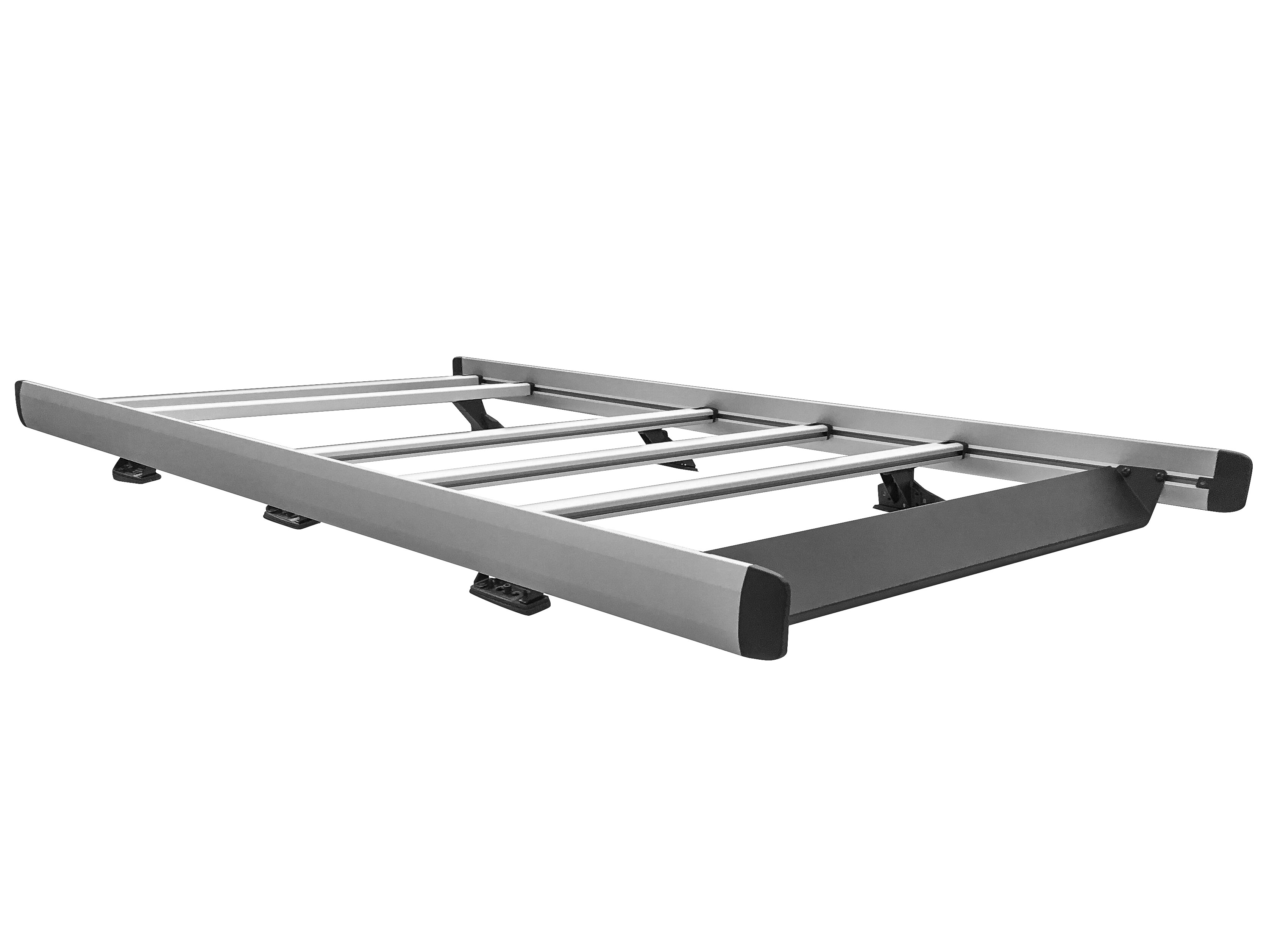 Bagagerek, compact, met laadrol, Voor lengte L1 - aluminium / Staal, zwart-zilver, Lak