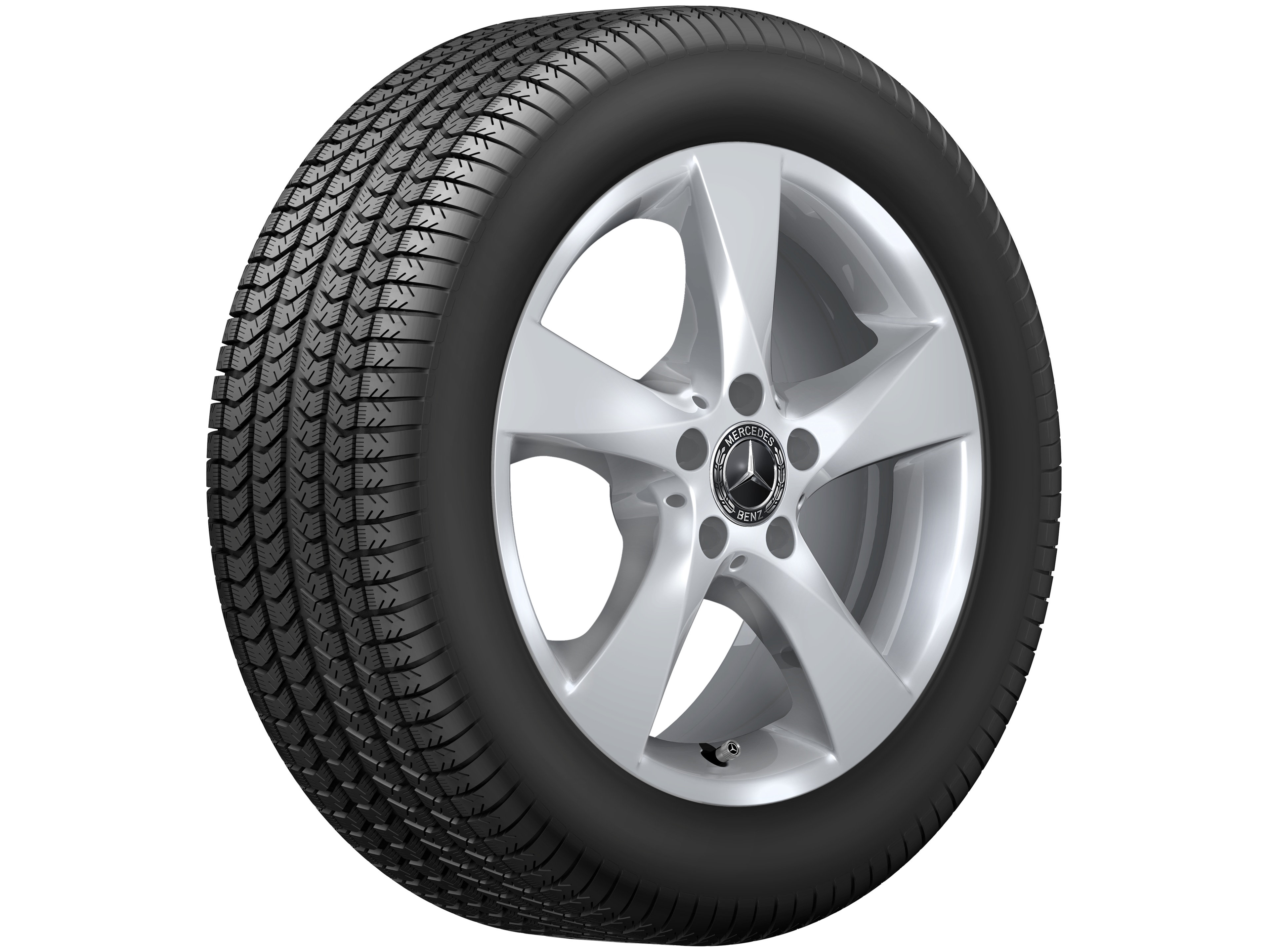 5-spaaks wiel, 43,2 cm (17 inch) - 7 J x 17 ET 51, Vanadiumzilver, gespoten