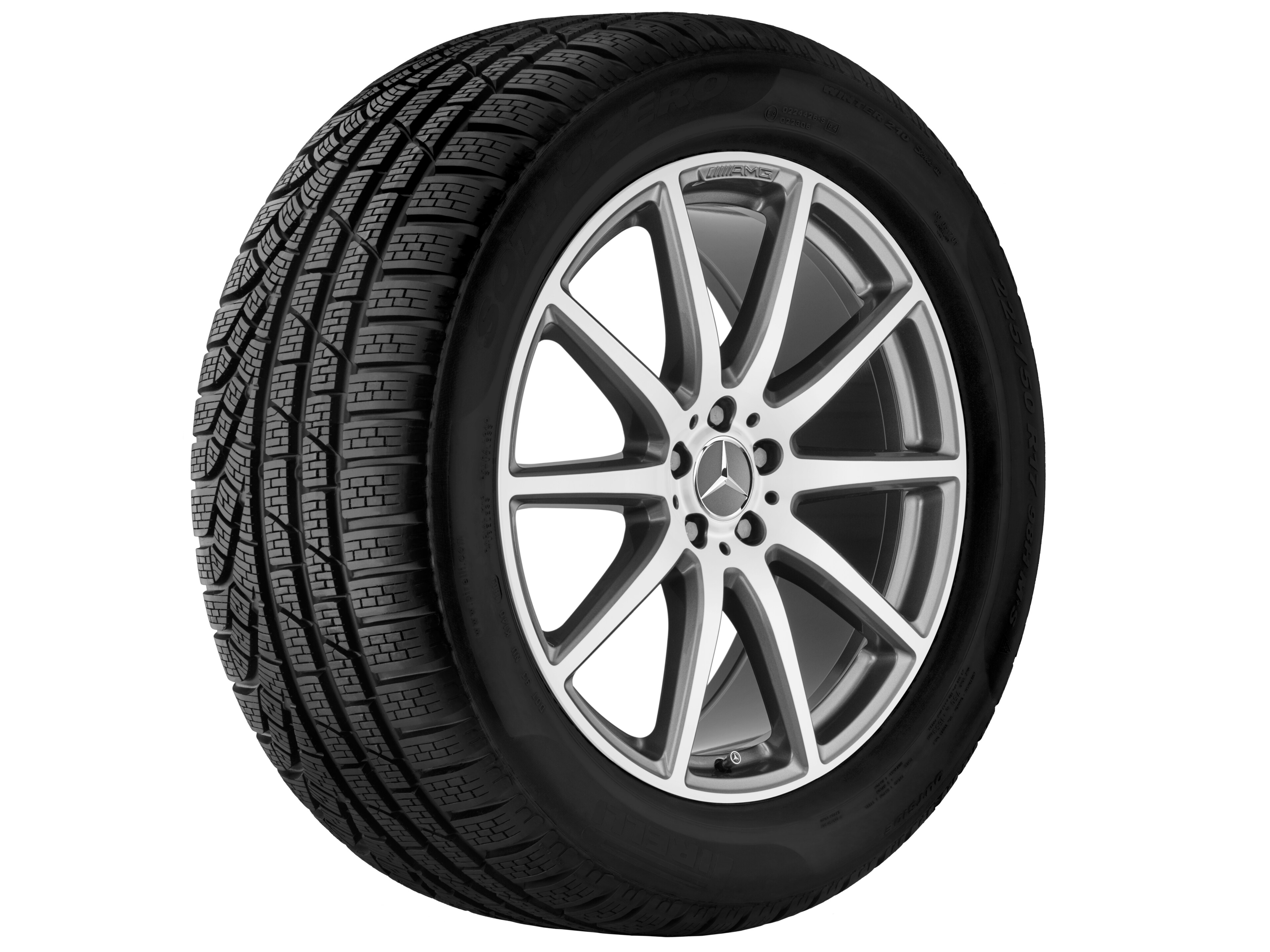 Tienspaaks AMG-wiel, 53,3 cm (21 inch) - 11,5 J x 21 ET 42, titaniumgrijs, glanzend gepolijst
