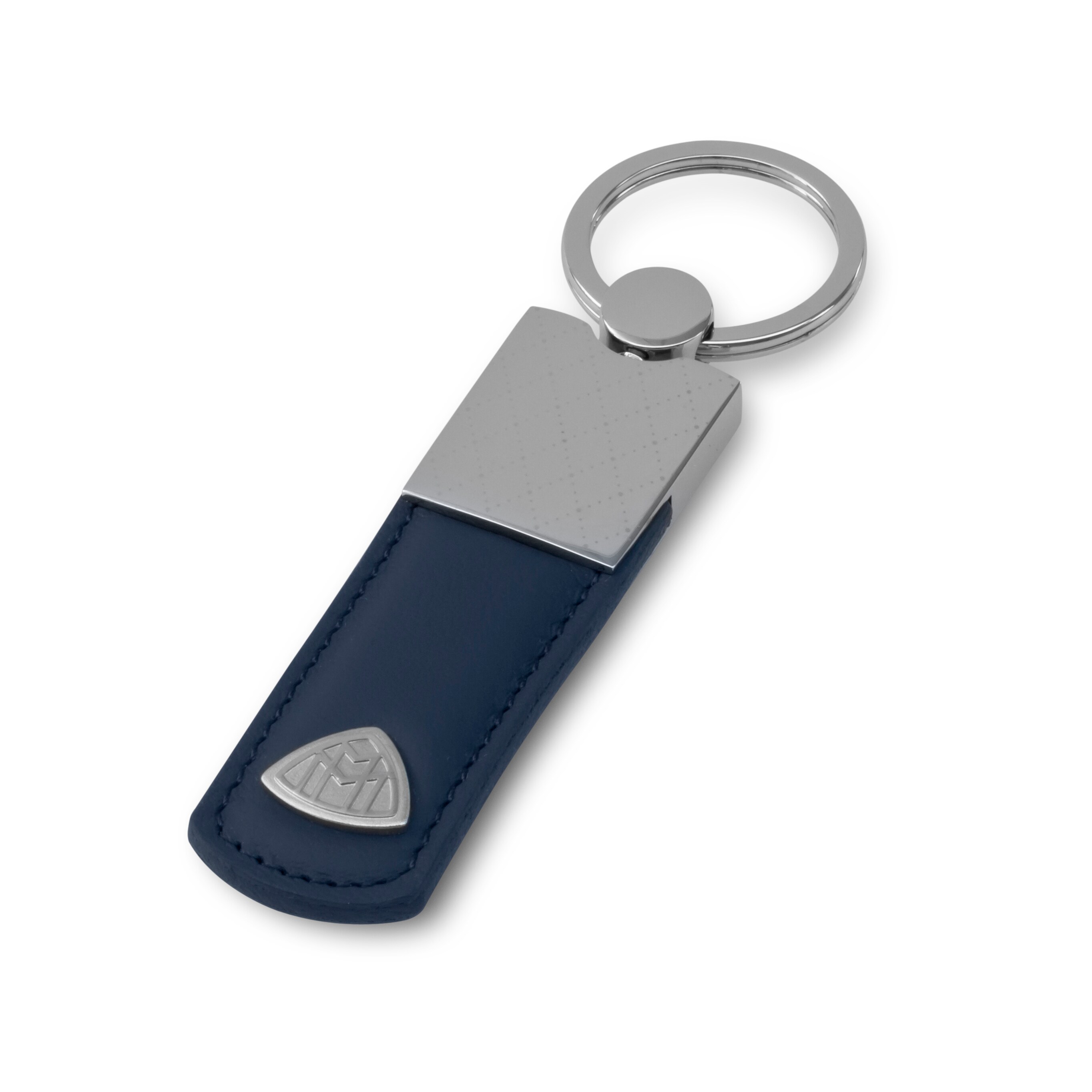 Sleutelhanger, Mercedes-Maybach, blauw - blauw / zilverkleurig, Leder / edelstaal