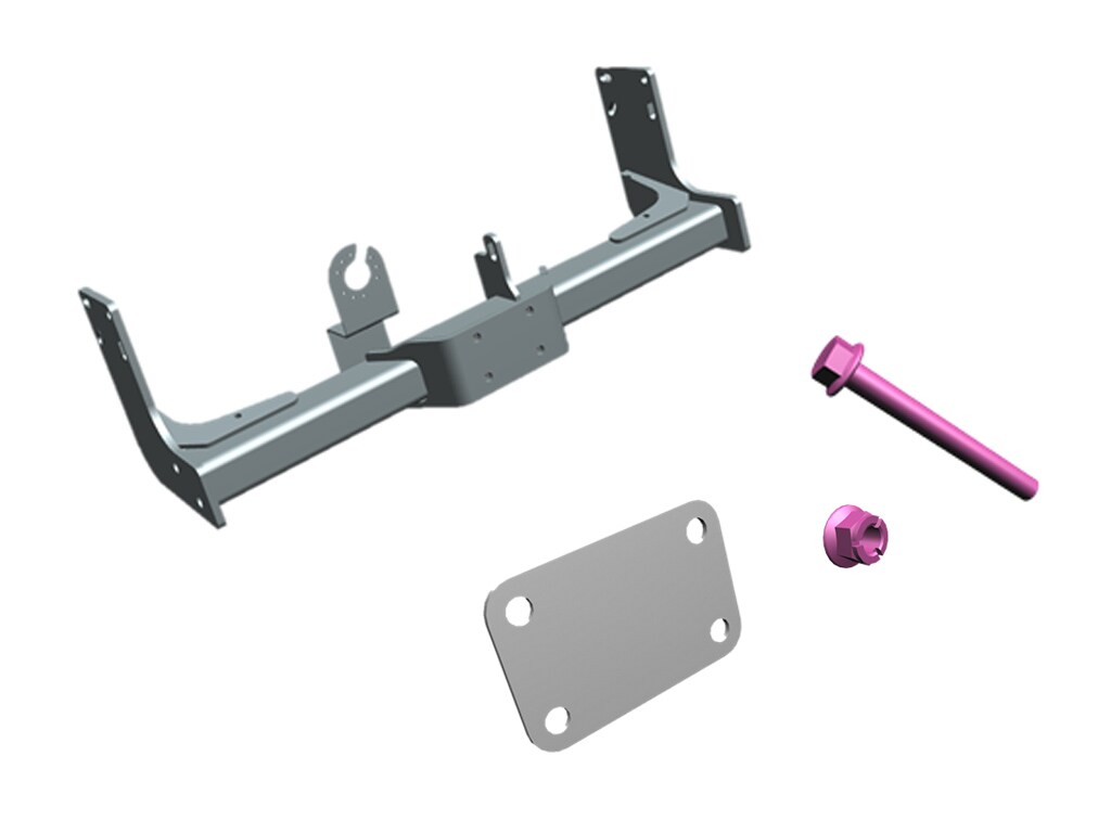 Trekhaak, Dwarsdrager, Voor chassis-cabine/chassis-dubbelcabine in carrosserielengte A1-A3 met een GVW van 3,0 of 3,5 ton en een toegestaan aanhangwagengewicht van 2,0 ton - Staal, zwart