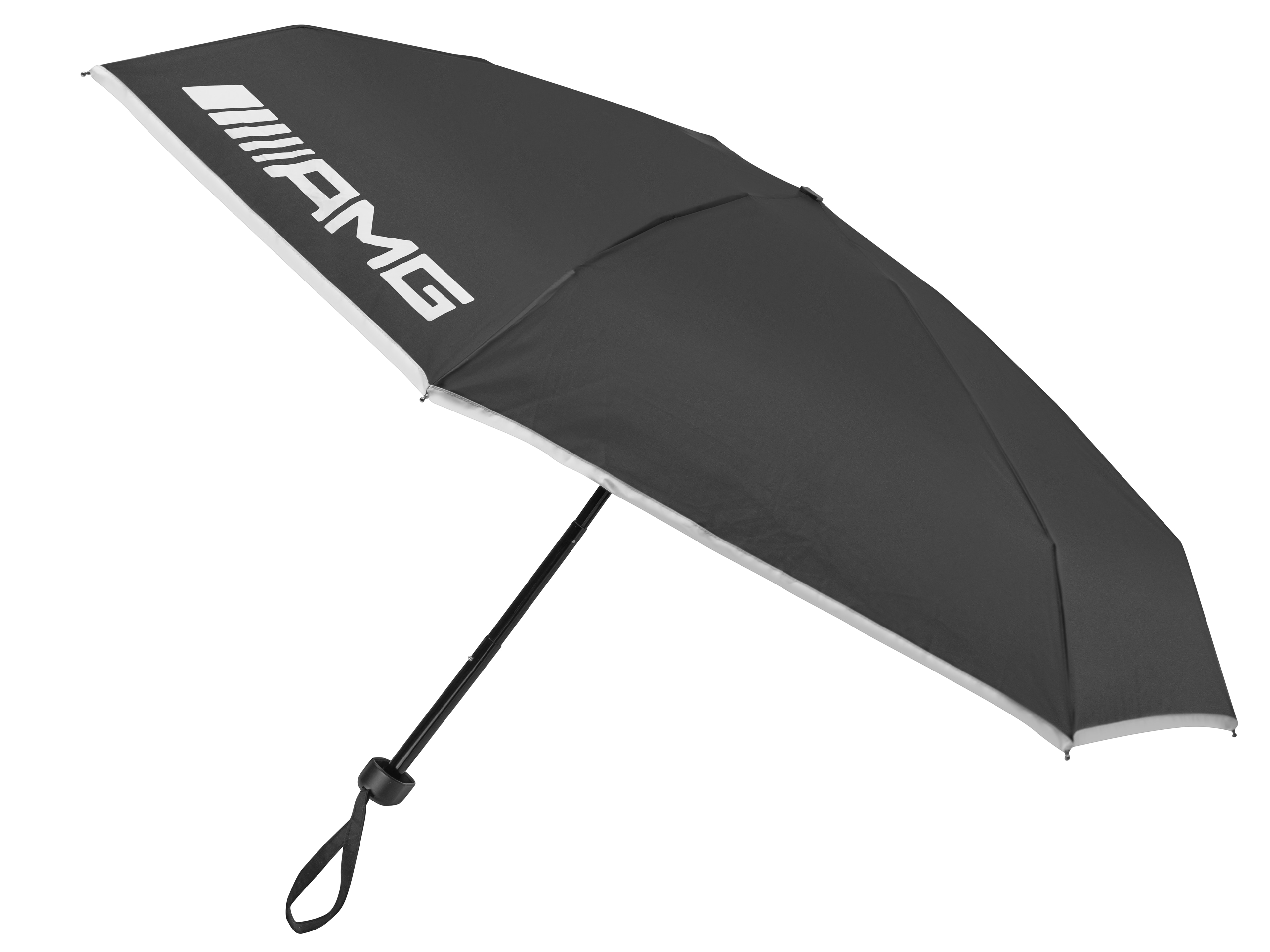 AMG-miniparaplu - zwart / wit, aluminium / Staal / polyester