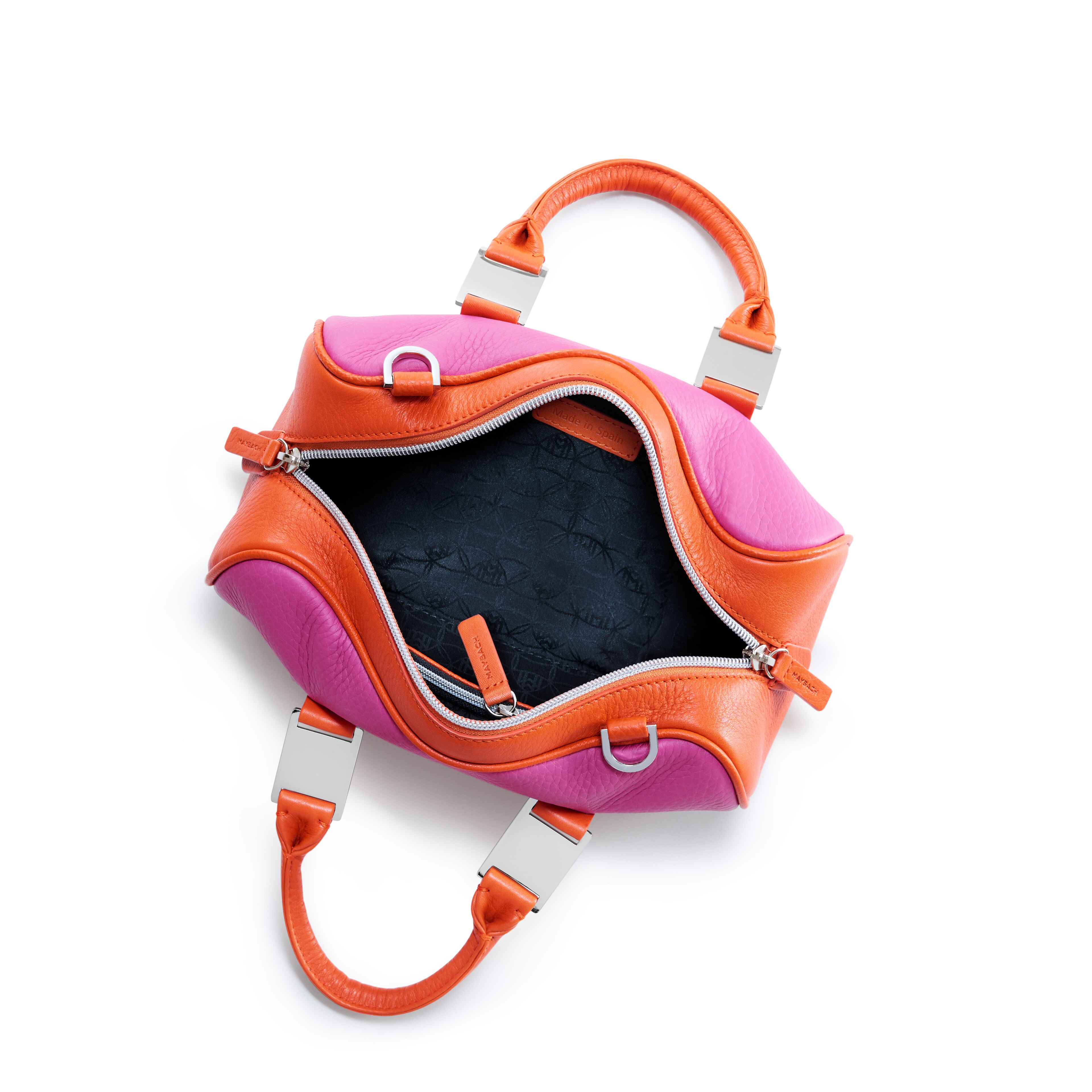 Handtas dames, Mercedes-Maybach - roze / oranje, Leder