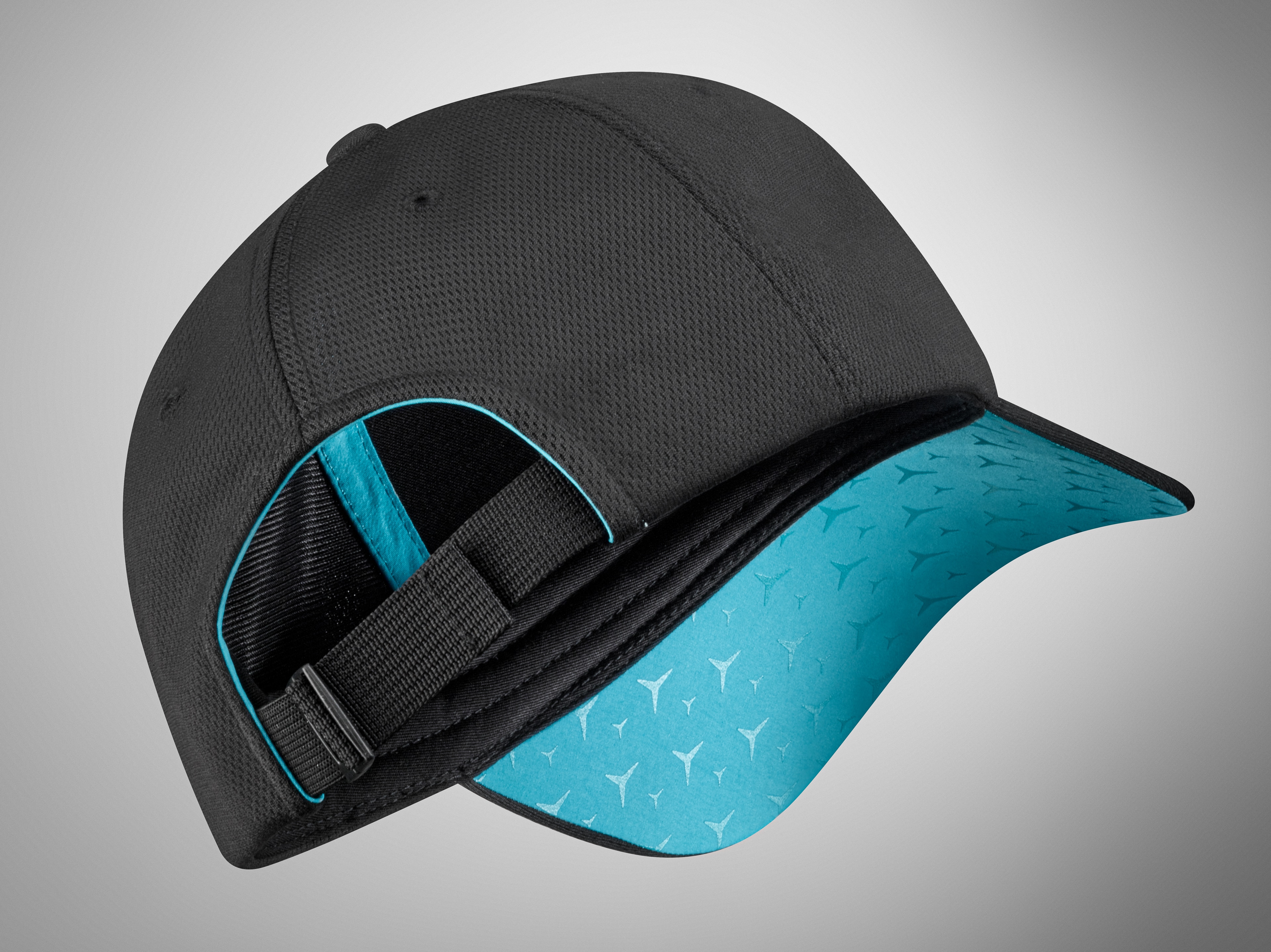 Cap - schwarz / türkis, Polyester (recycelt)