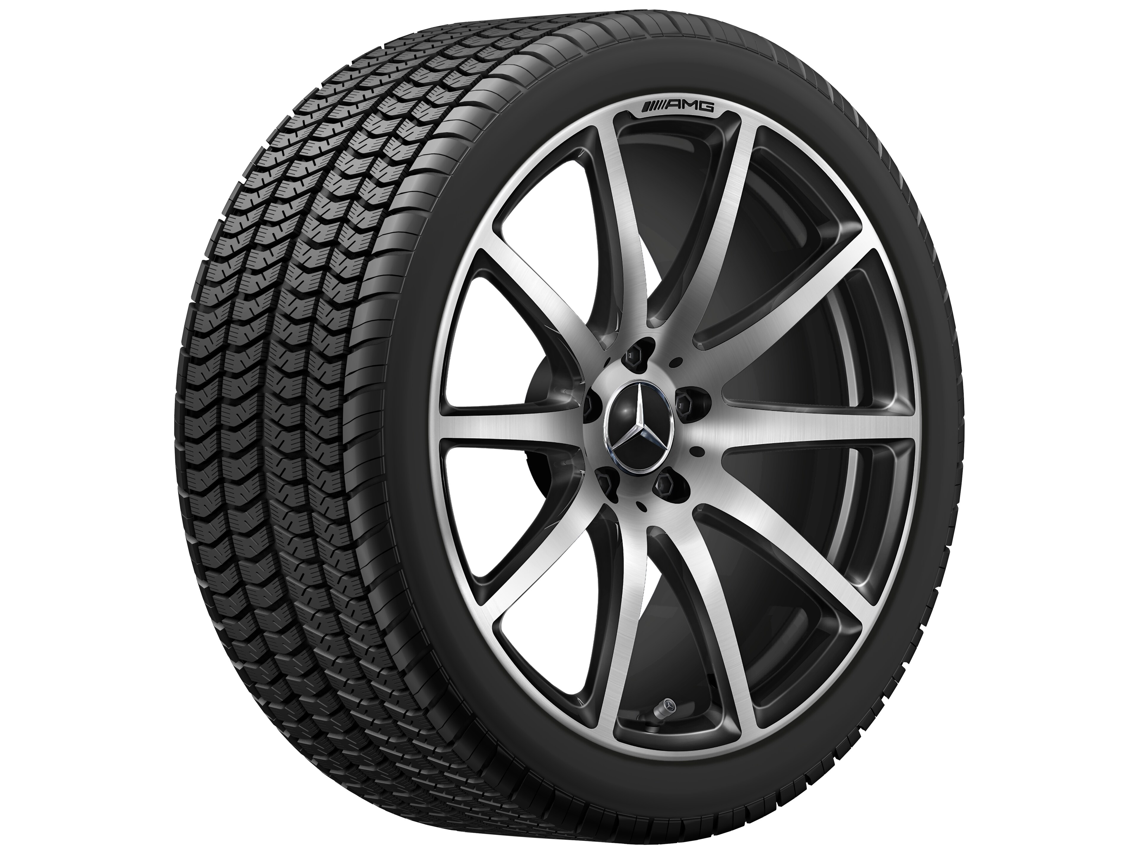 Gesmede AMG-velg in 10-spaaks design, 50,8 cm (20 inch) - 10 J x 20 ET 48, zwart, Gepolijst