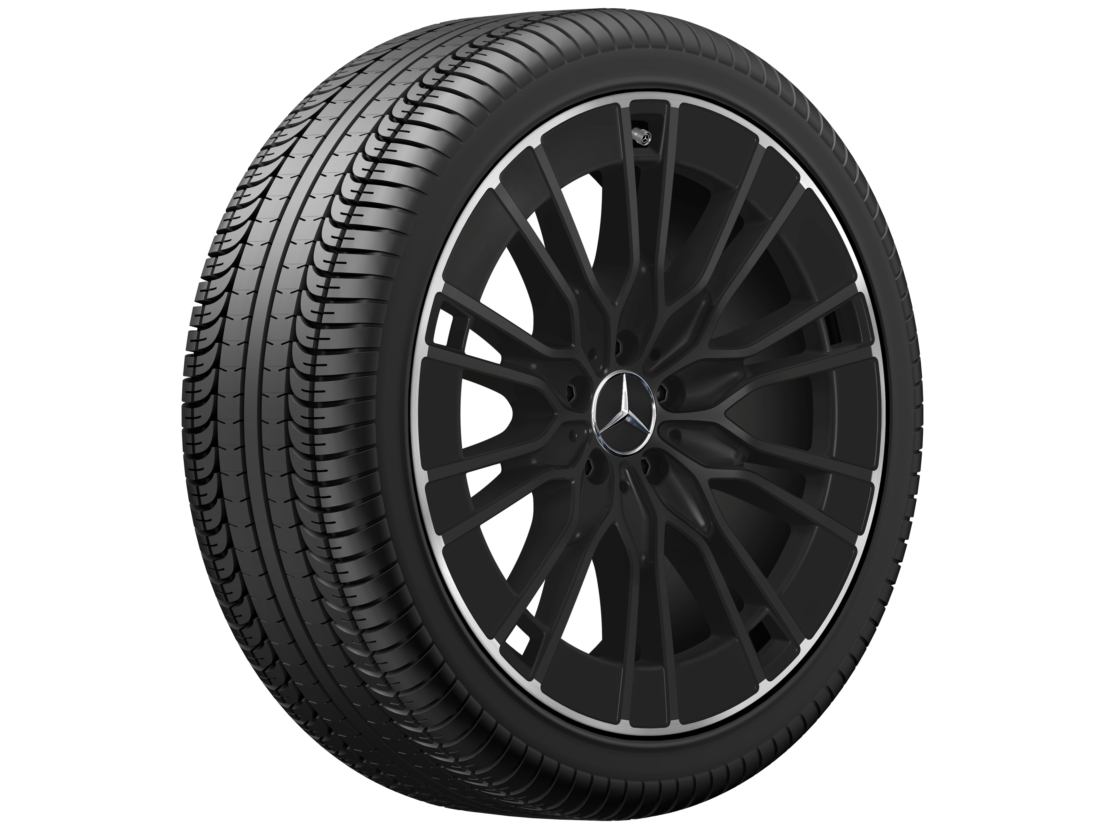Tien-dubbelspaaks wiel, Aero, 50,8 cm (20 inch), Velgrand glanzend - 8,5 J x 20 ET 35,5, zwart, glanzend gepolijst