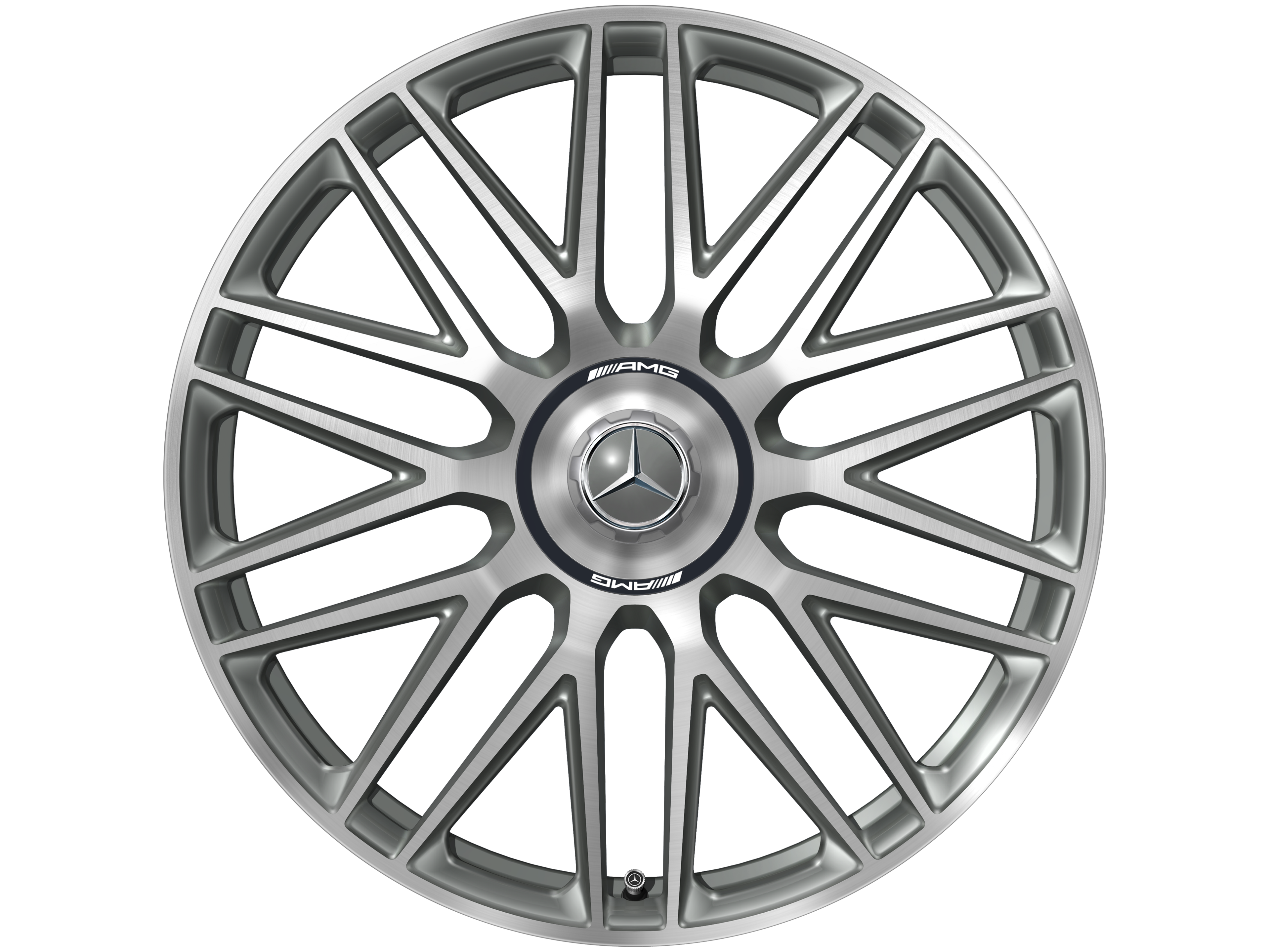 Tien-dubbelspaaks gesmede AMG-velg, 53,3 cm (21 inch) - 10,5 J x 21 ET 42, titaniumgrijs, glanzend gepolijst