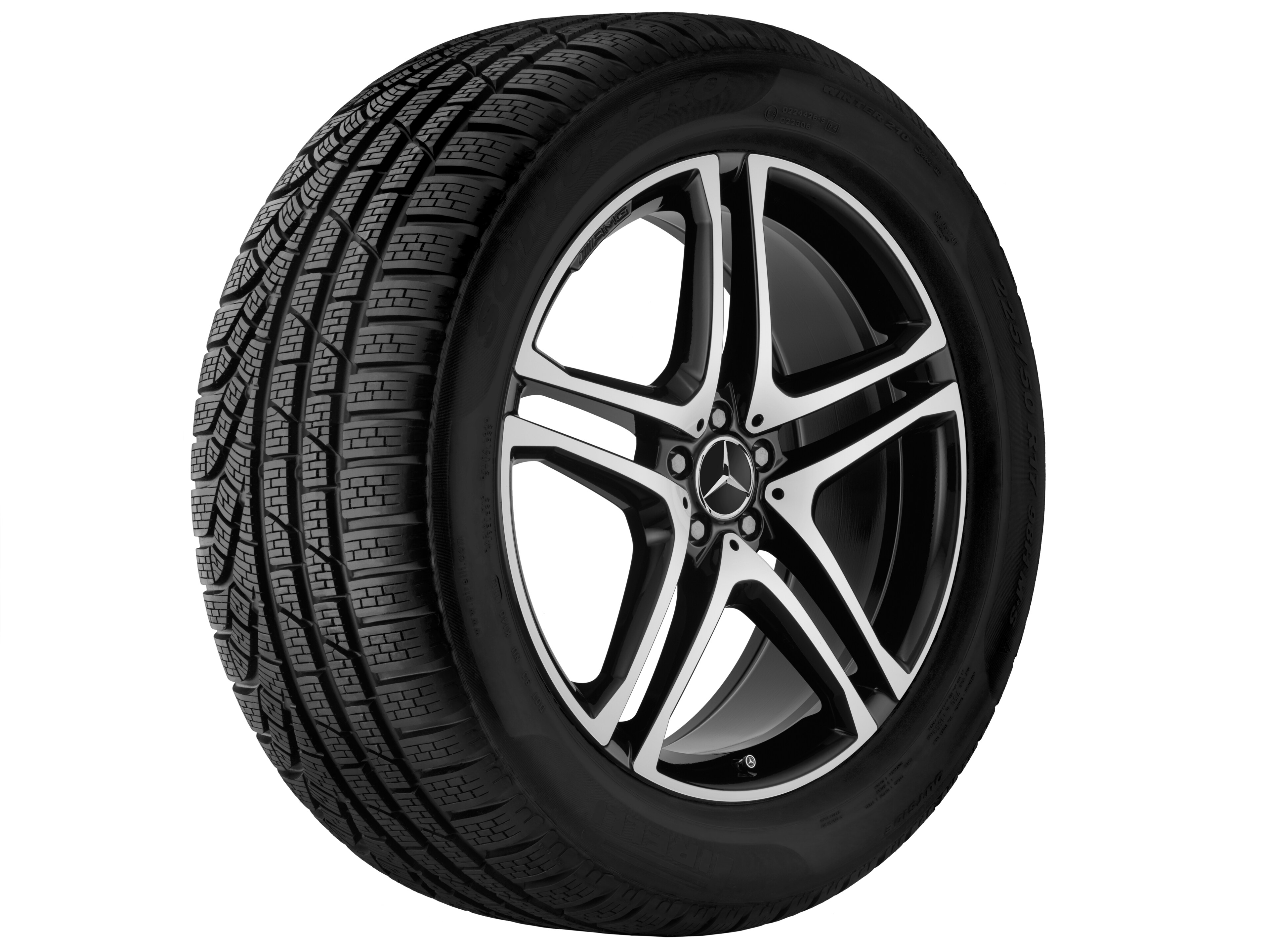 Vijf-dubbelspaaks AMG-wiel, 55,9 cm (22 inch) - 10 J x 22 ET 56, zwart, glanzend gepolijst