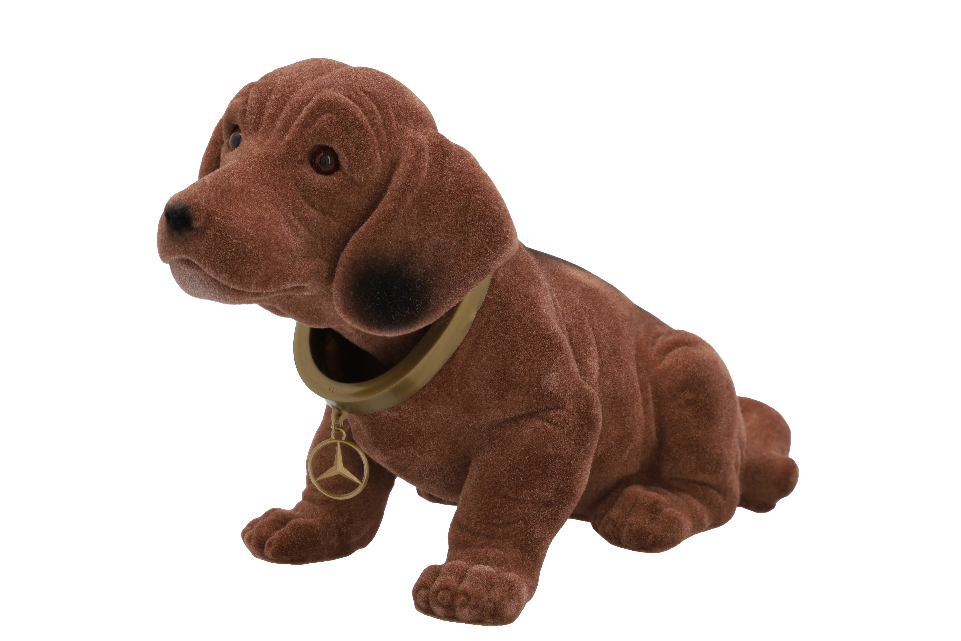 Knikkende teckel (bobblehead) - bruin, kunststof