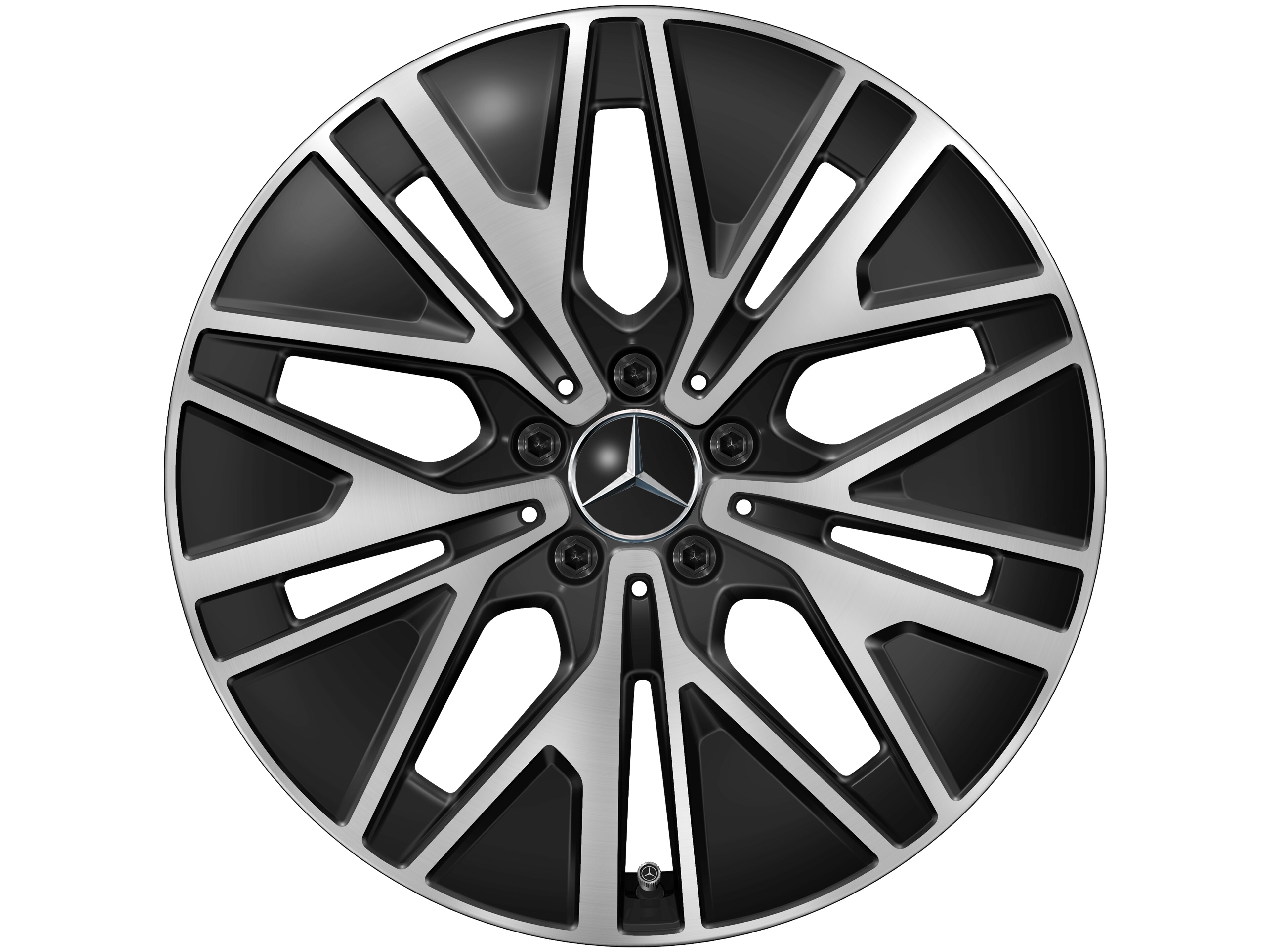 Multispaaks wiel, Aero, 48,3 cm (19 inch) - 9 J x 19 ET 58,6, zwart, glanzend gepolijst