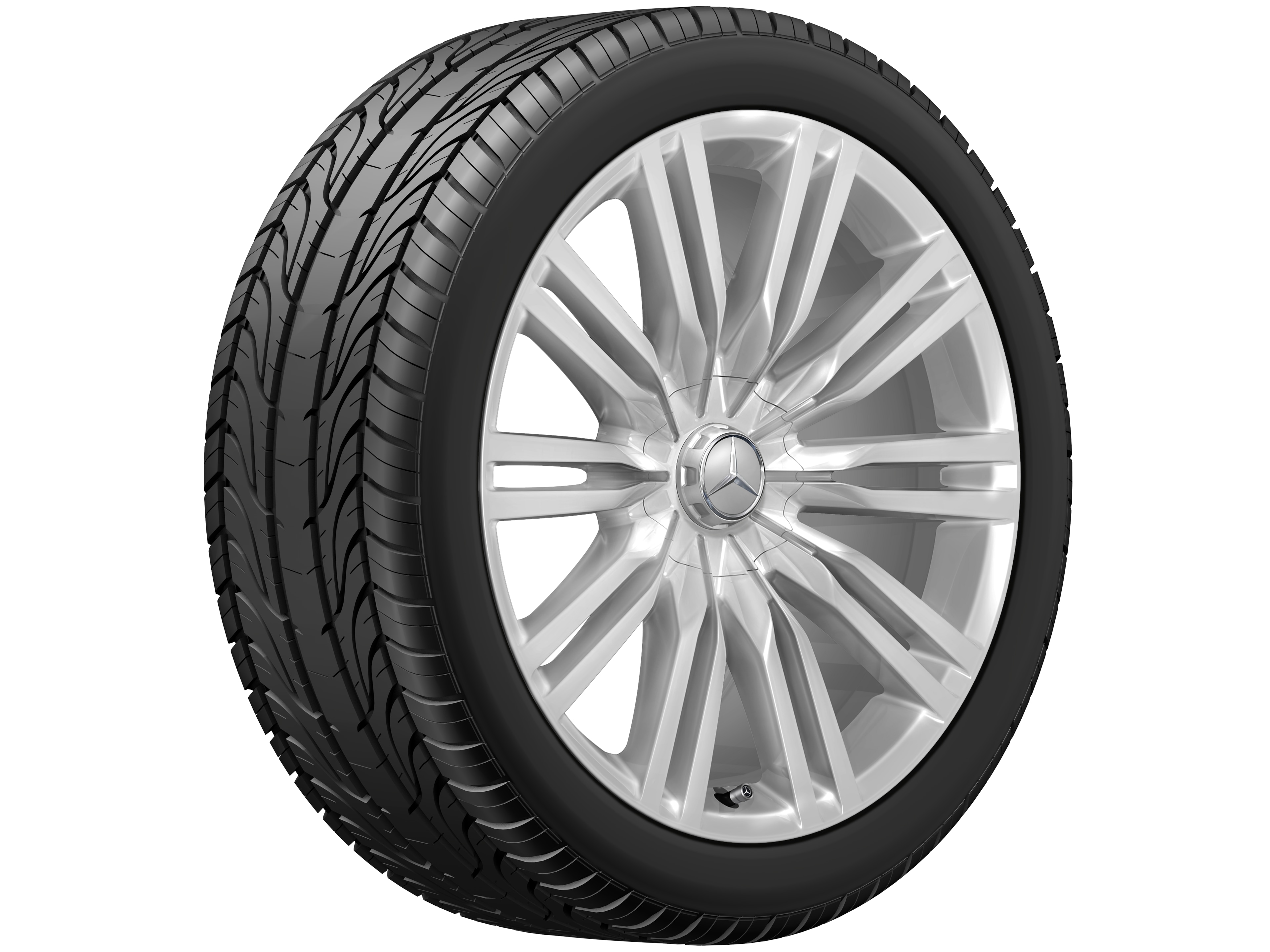 Tien-dubbelspaaks wiel, 50,8 cm (20 inch) - 10 J x 20 ET 48,1, zilverkleurig, Gepolijst