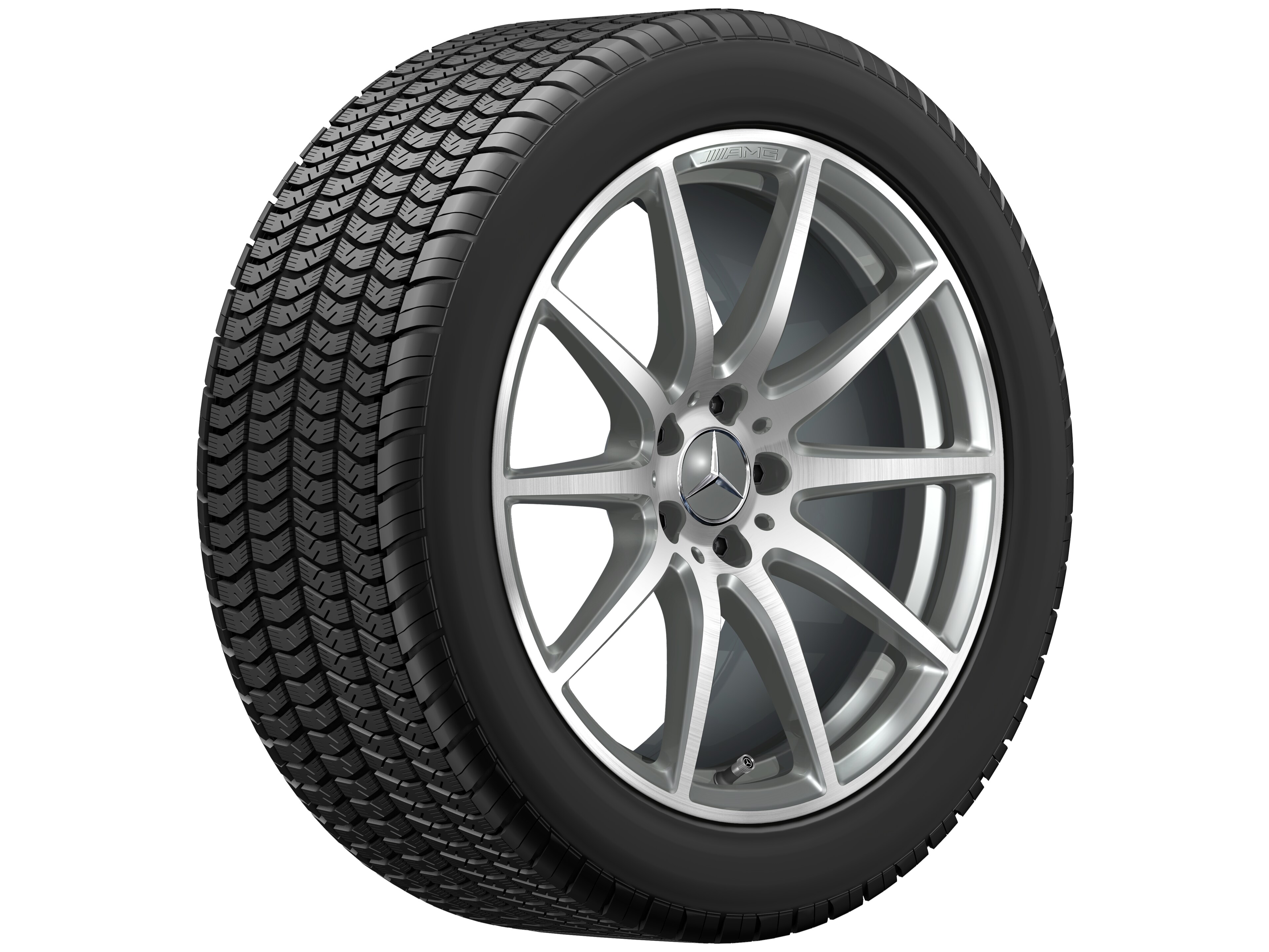 Tienspaaks AMG-wiel, 48,3 cm (19 inch) - 11 J x 19 ET 53, titaniumgrijs, glanzend gepolijst