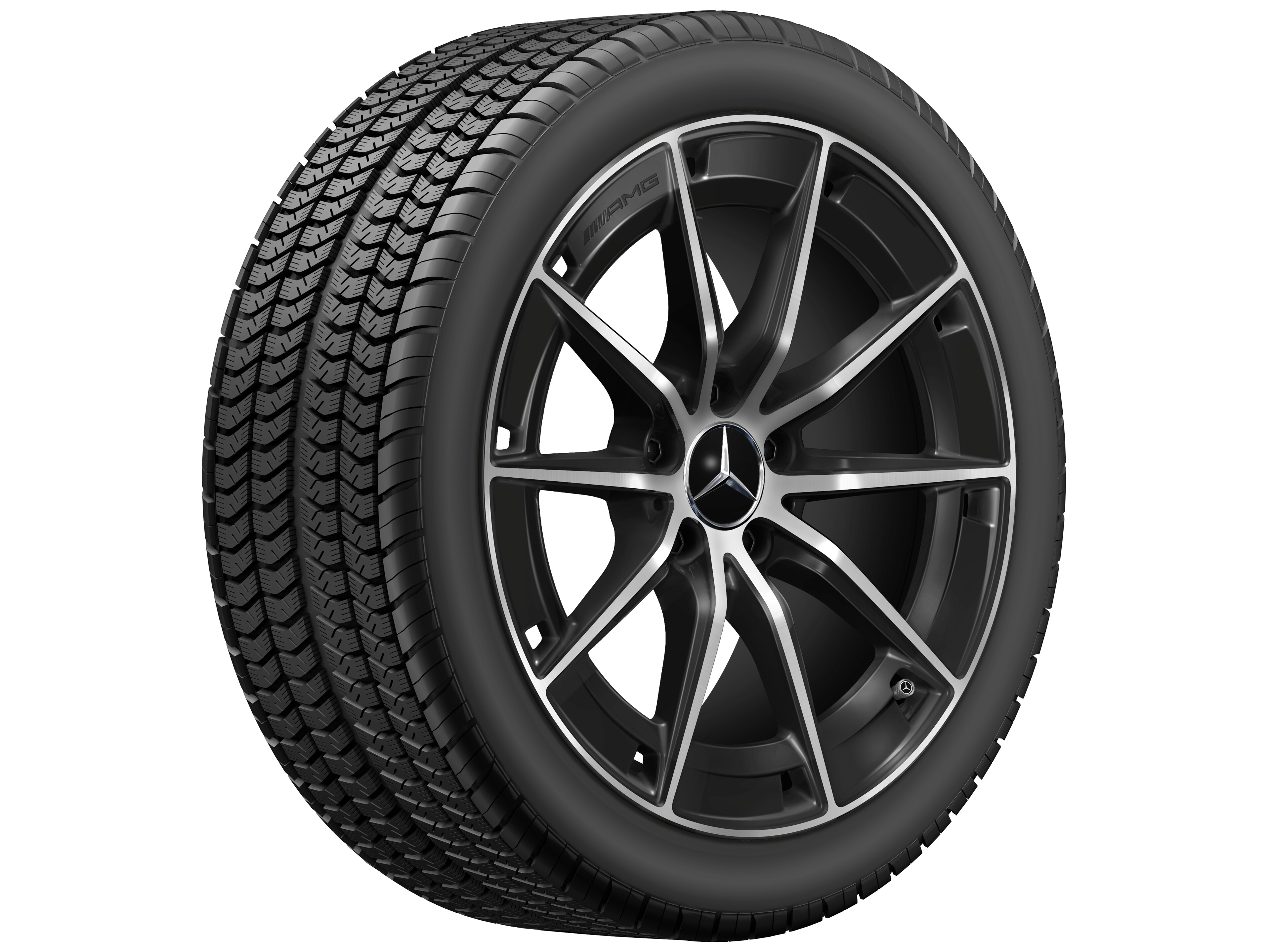 Tienspaaks AMG-wiel, 45,7 cm (18 inch) - 8 J x 18 ET 40, zwart, glanzend gepolijst