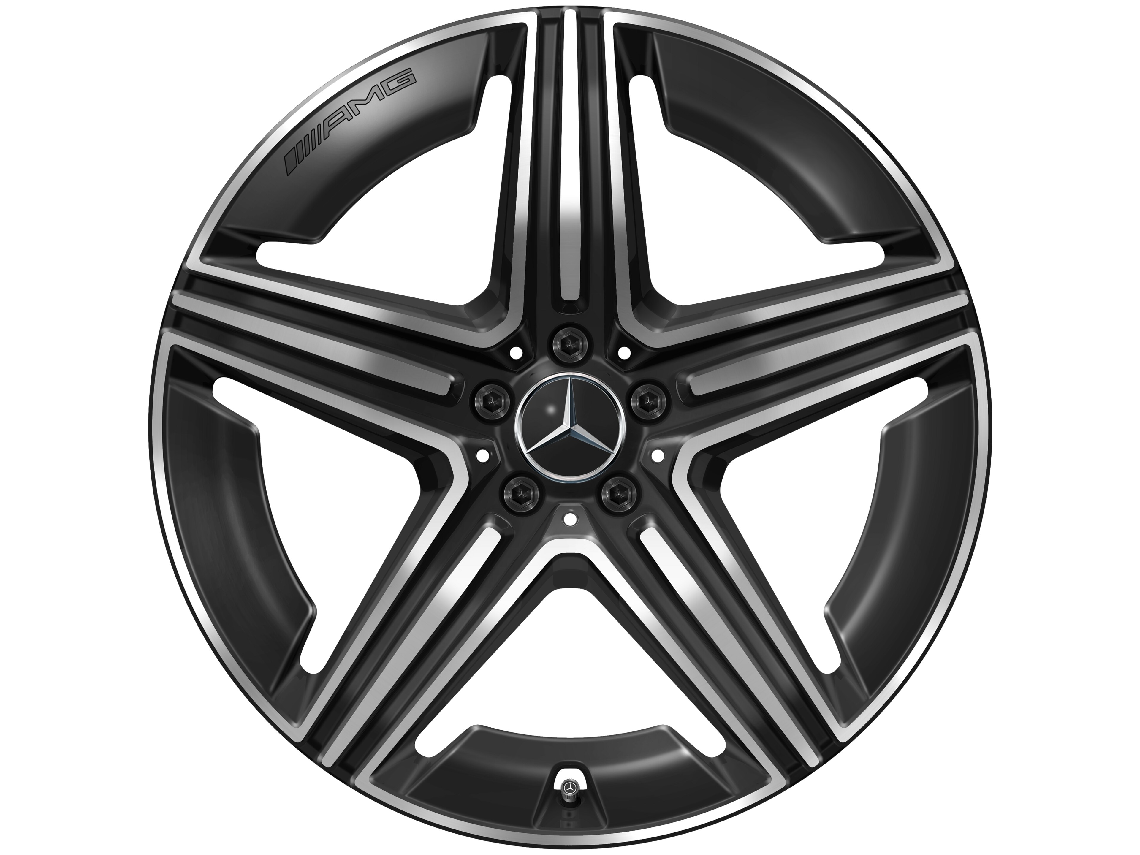 Vijf-dubbelspaaks AMG-wiel, 53,3 cm (21 inch) - 11 J x 21 ET 49, zwart, glanzend gepolijst