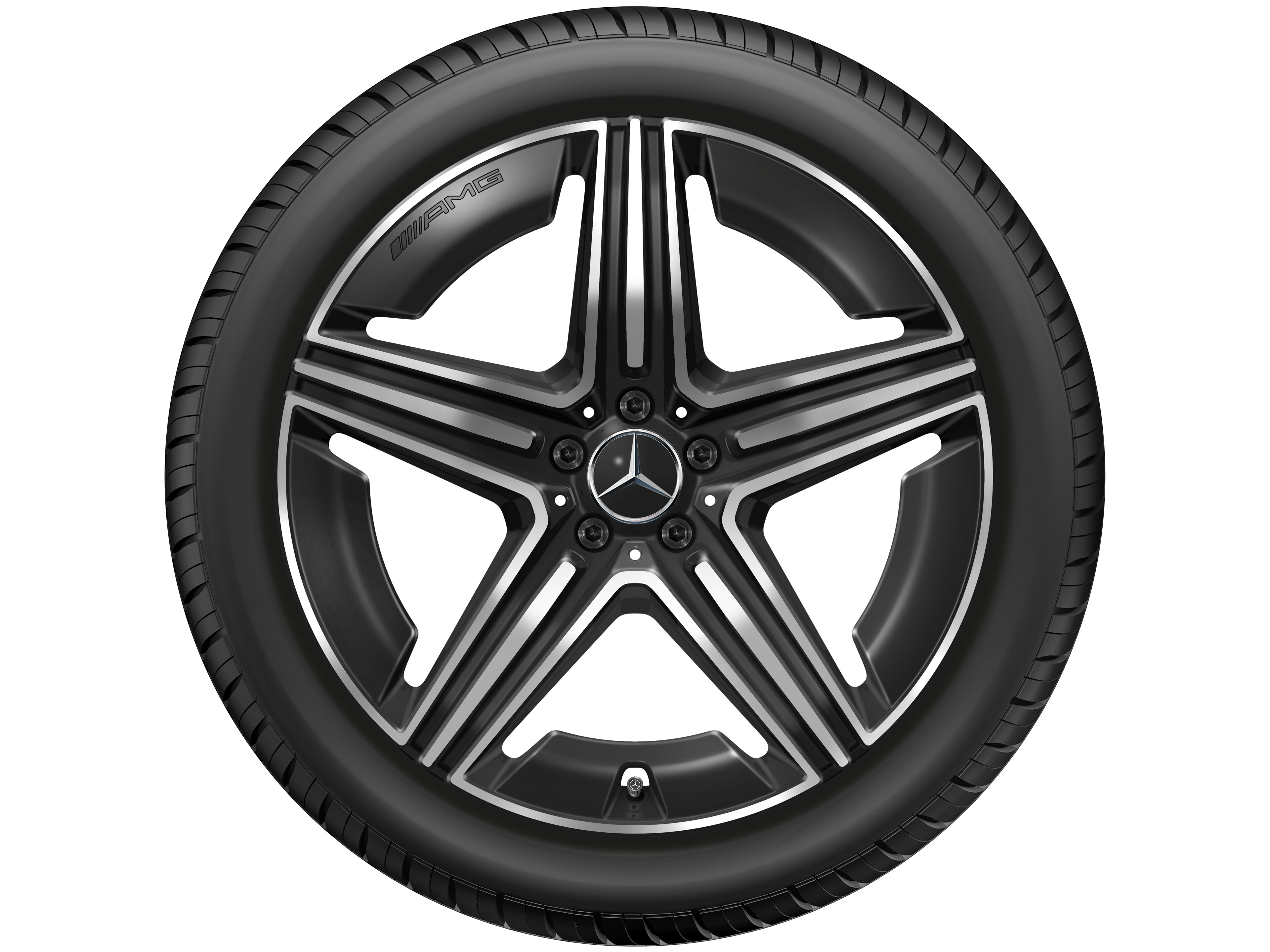 Vijf-dubbelspaaks AMG-wiel, 53,3 cm (21 inch) - 11 J x 21 ET 49, zwart, glanzend gepolijst
