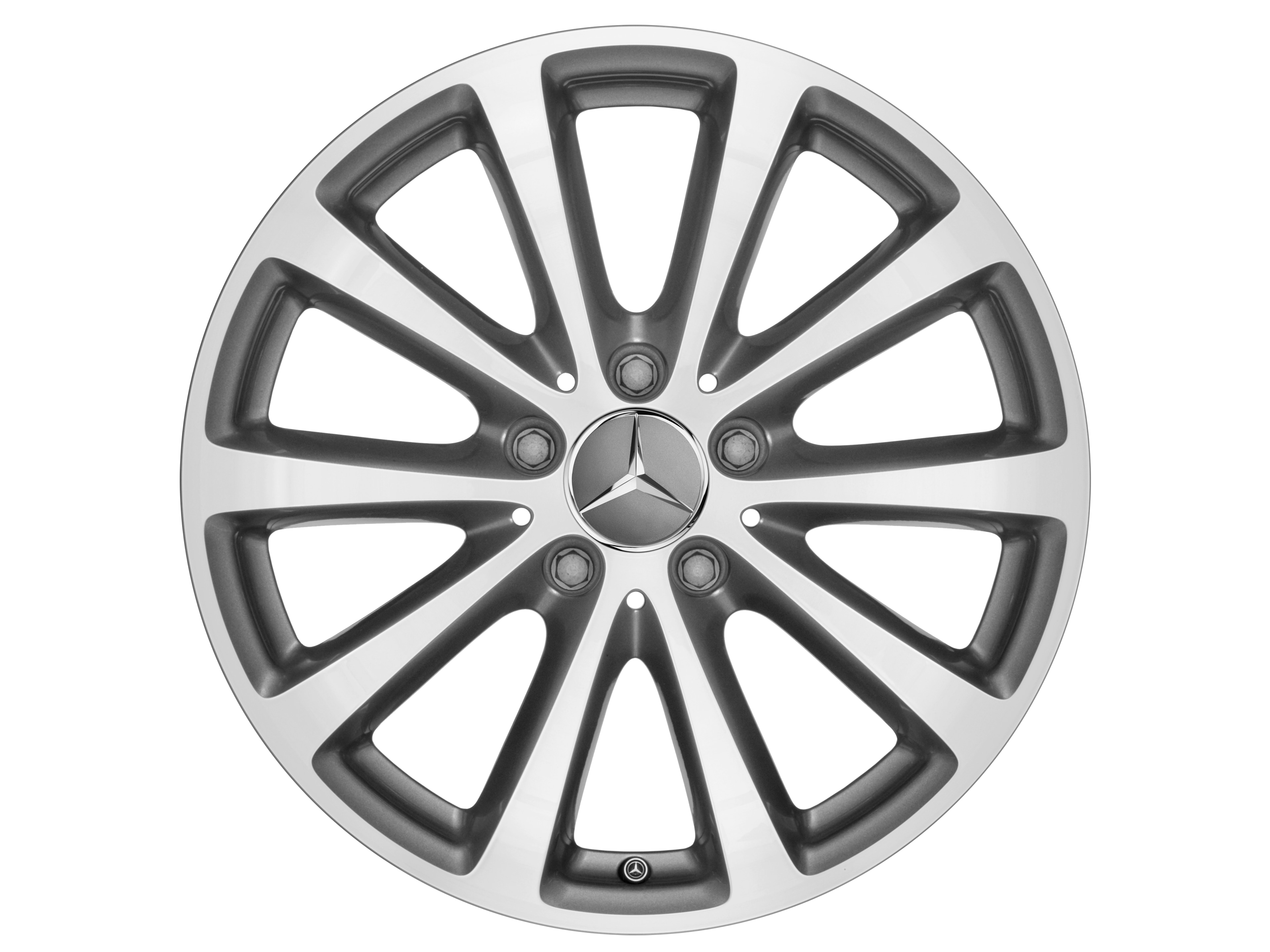 10-spaaks wiel, 43,2 cm (17 inch) - 7,5 J x 17 ET 40, himalayagrijs, glanzend gepolijst