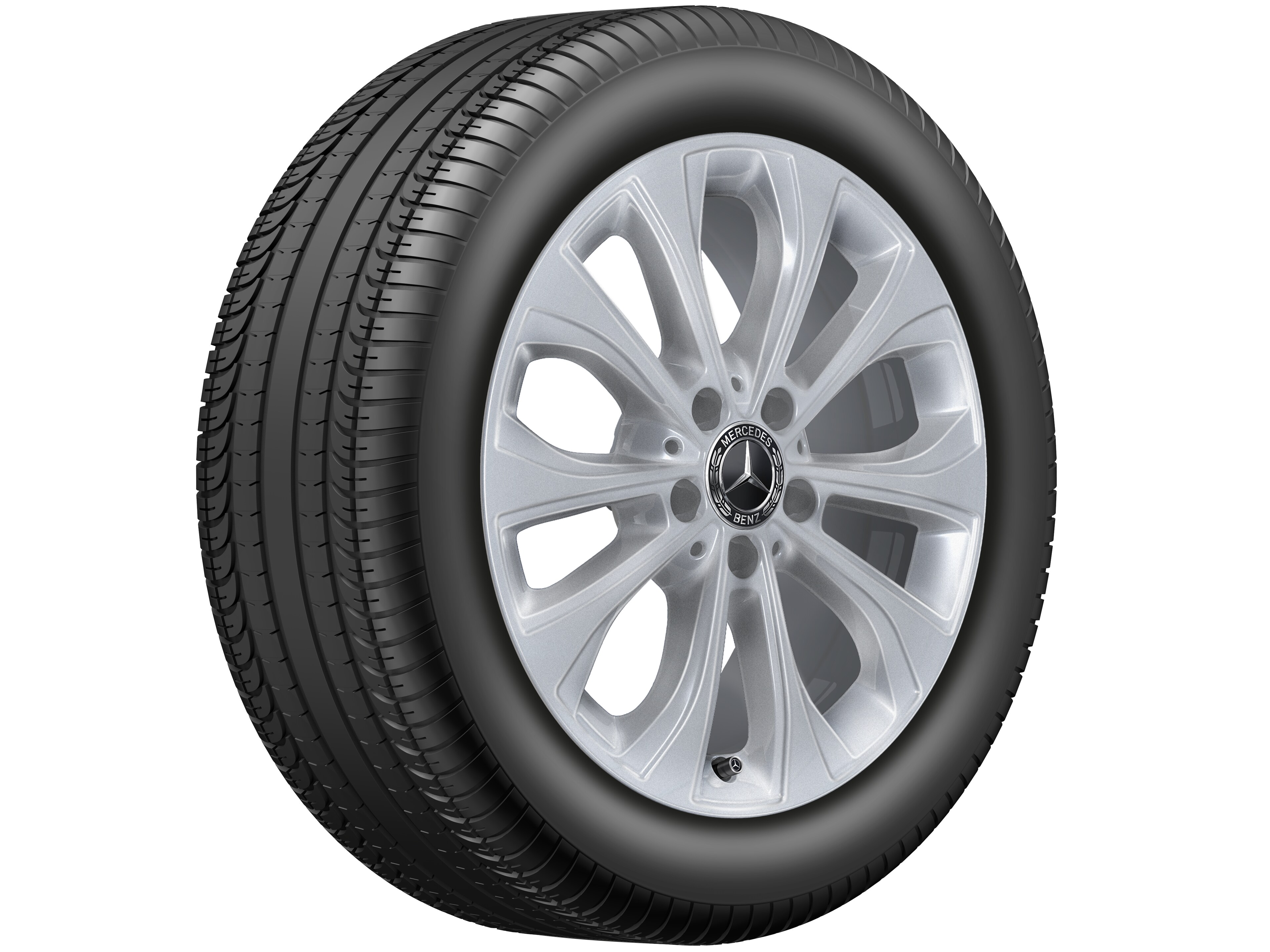 10-spaaks wiel, 43,2 cm (17 inch) - 7 J x 17 ET 48,5, Vanadiumzilver, gespoten
