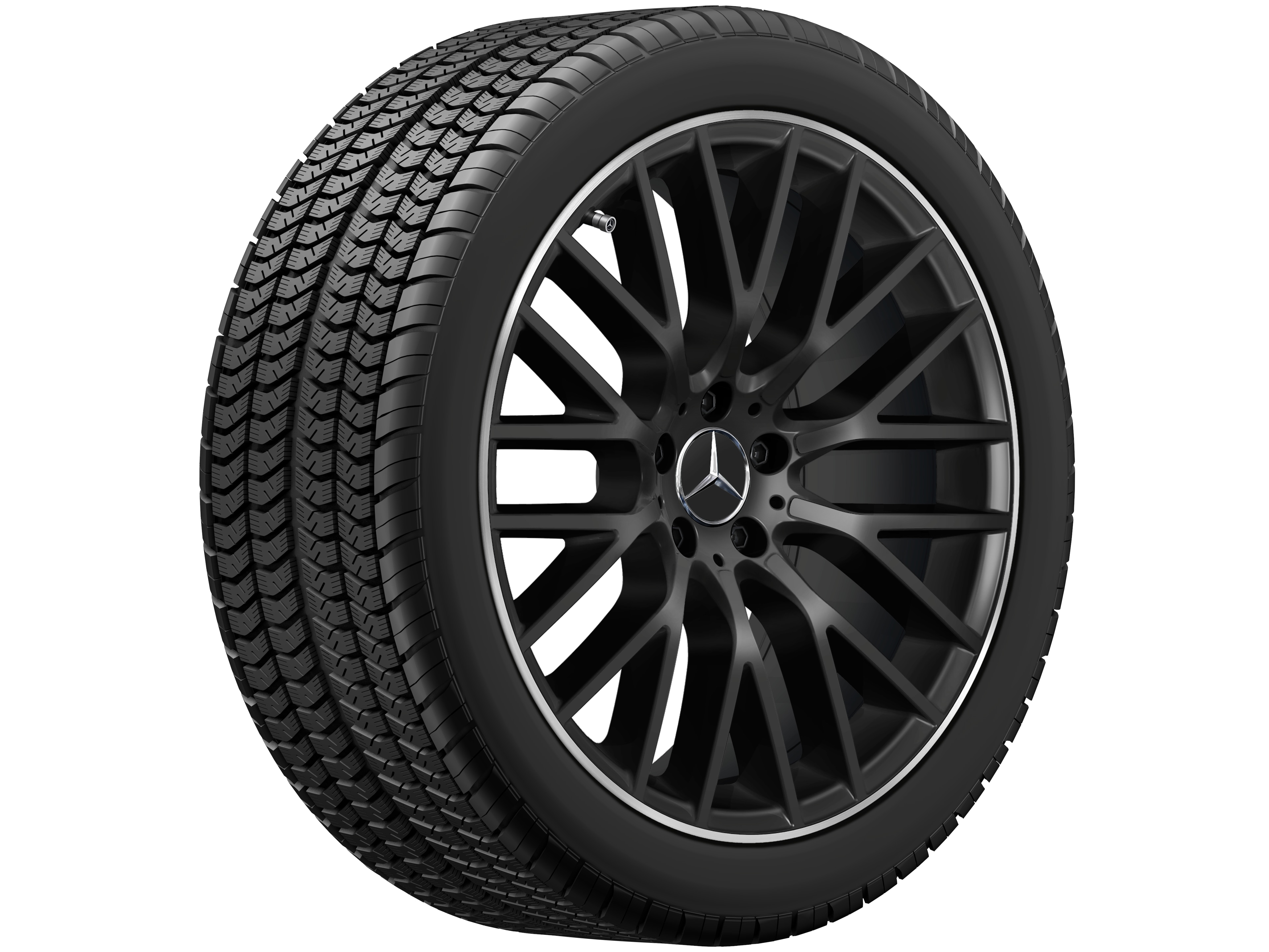 Y-spaaks wiel, 50,8 cm (20 inch), Velgrand glanzend - 9 J x 20 ET 34, Matzwart, glanzend gepolijst
