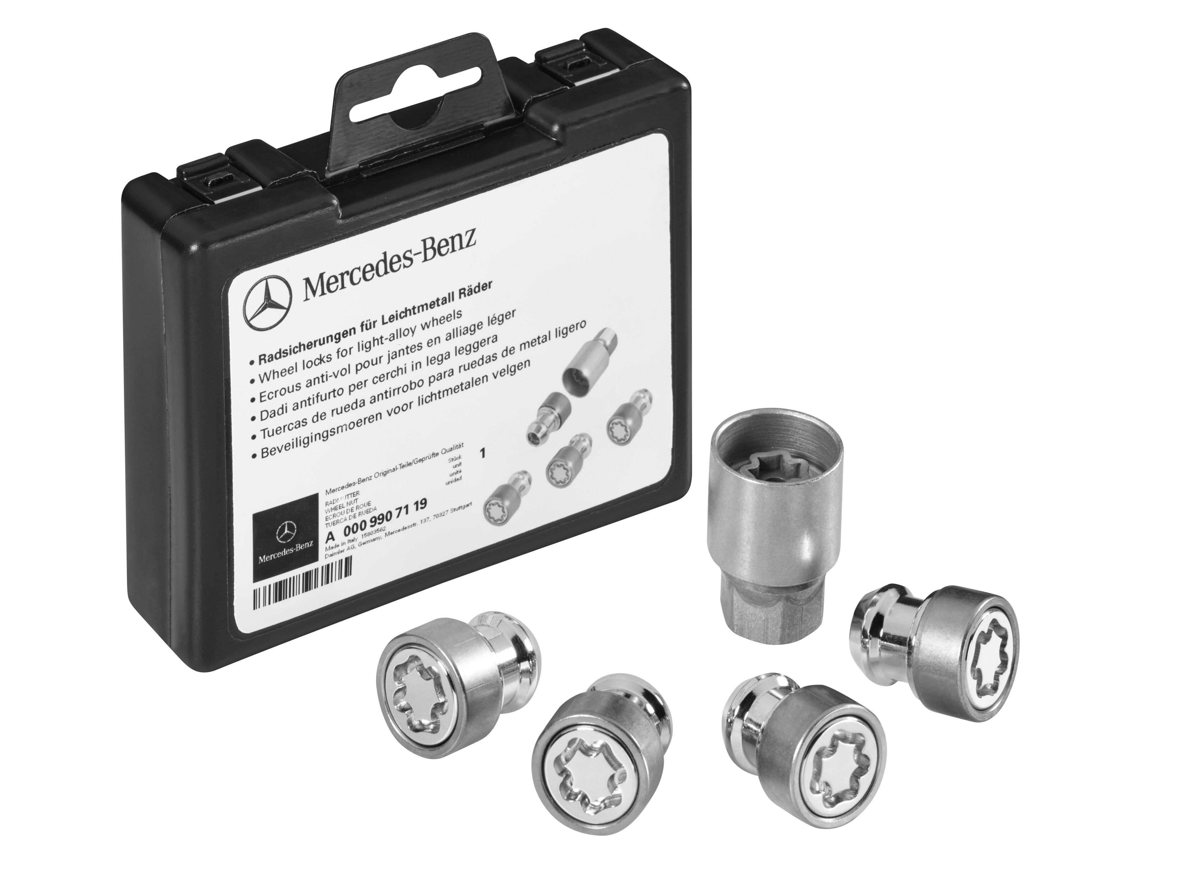 Velgslotset, voor lichtmetalen velgen - zilverkleurig