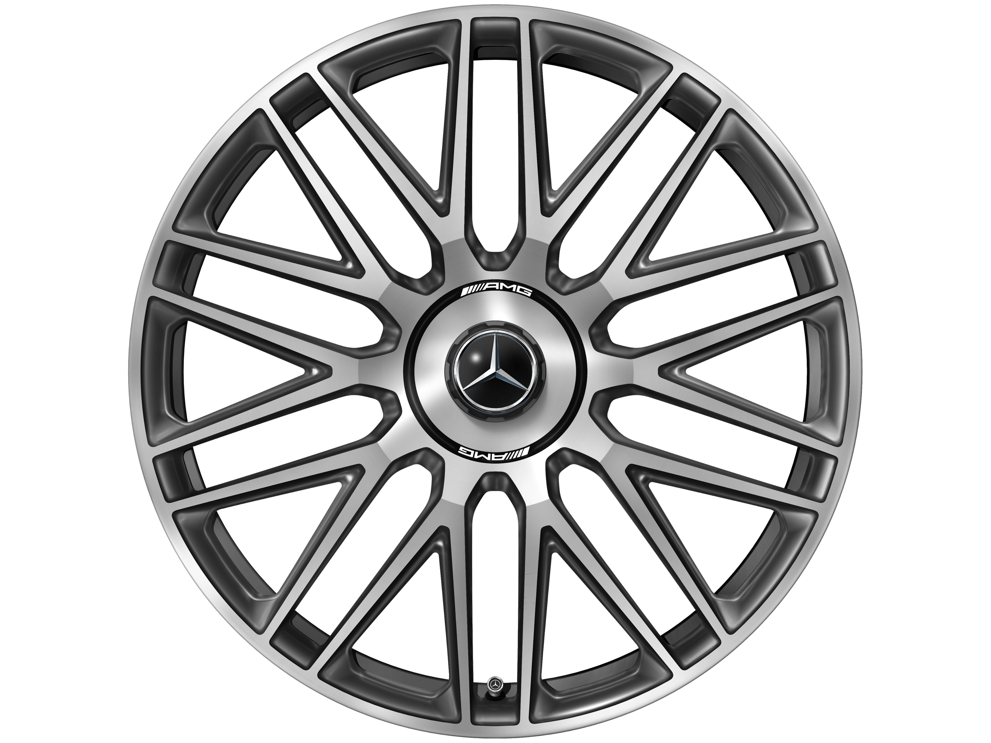 Tienspaaks gesmede AMG-velg, 53,3 cm (21 inch) - 9,5 J x 21 ET 33, zwart / dark platin gloss