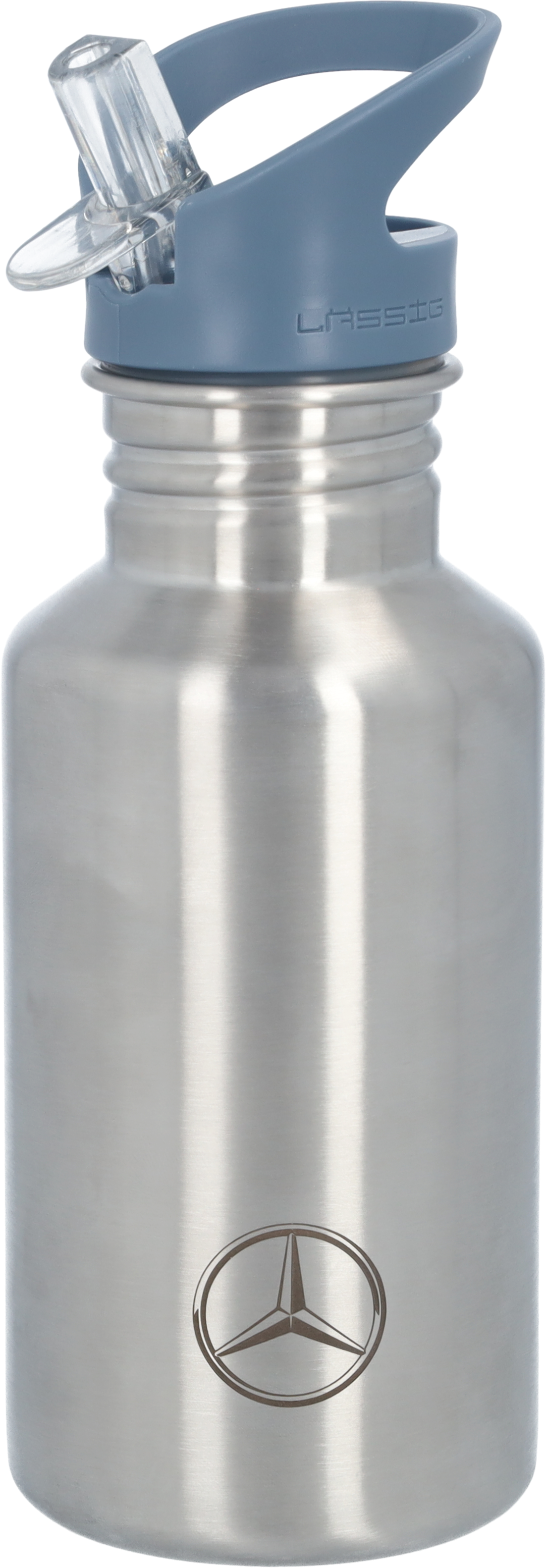 Drinkflacon kinderen, Mercedes-Benz - zilverkleurig / blauw, edelstaal / Bamboe / polypropyleen, Lässig
